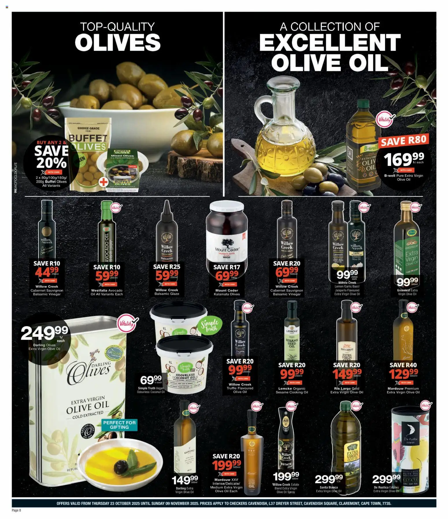 New Checkers catalogue – valid from 23.10.2025 | Page: 8 | Products: Oil, Vinegar, Lemon