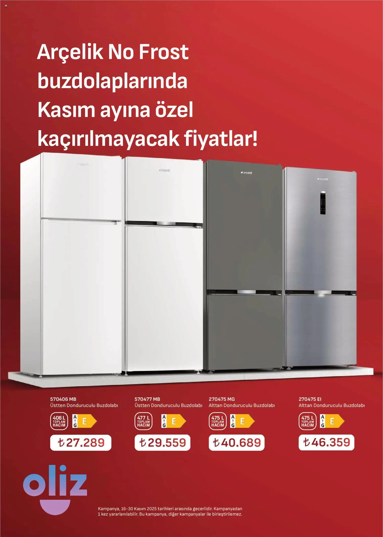 Arçelik Katalog - 16.11.2025 tarihinden itibaren geçerlidir | Sayfa: 12 | Ürünler: Buzdolabı