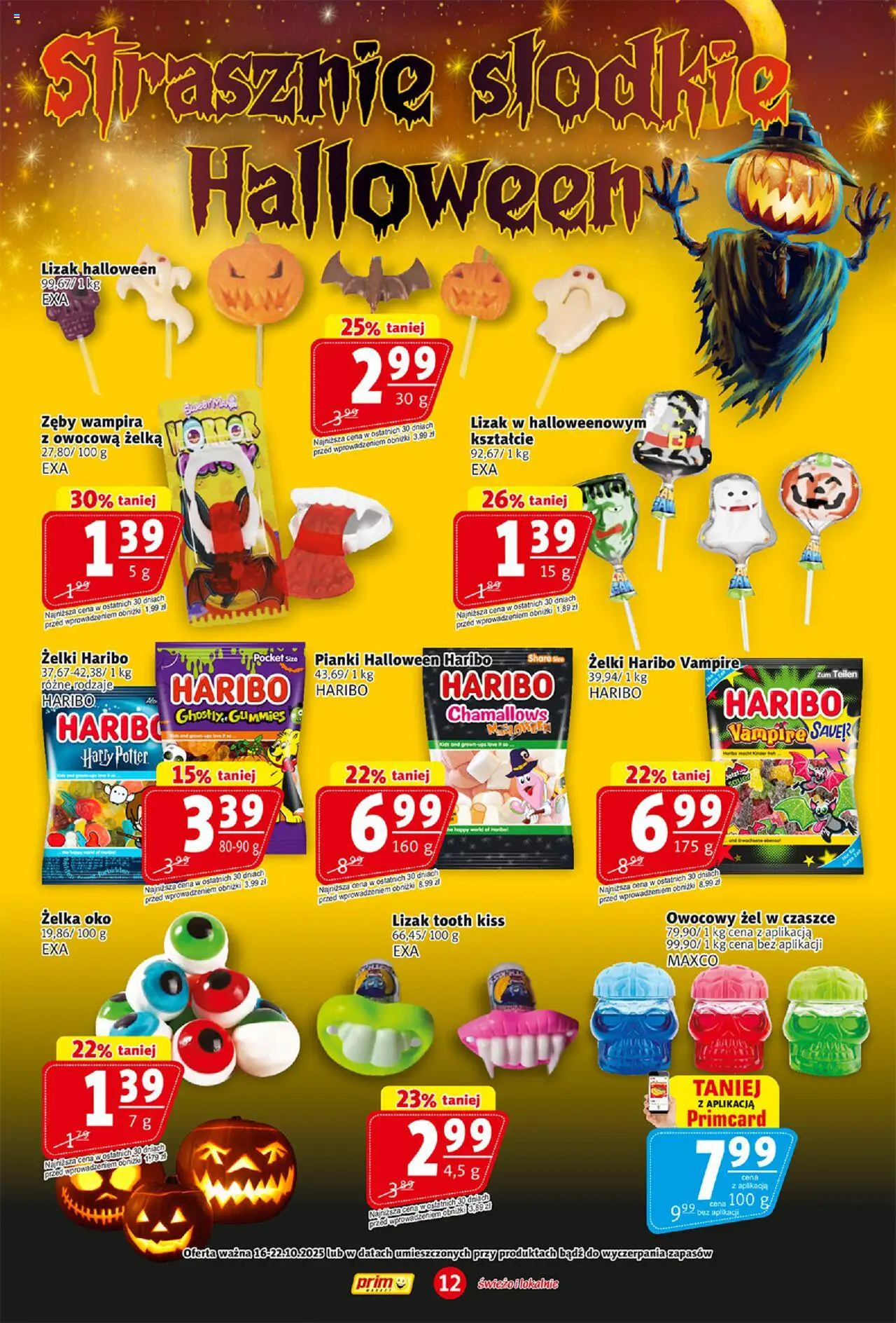 Prim Market Gazetka od 16.10.2025 | Strona: 12 | Produkty: Żelki haribo, Żelki, Pianki