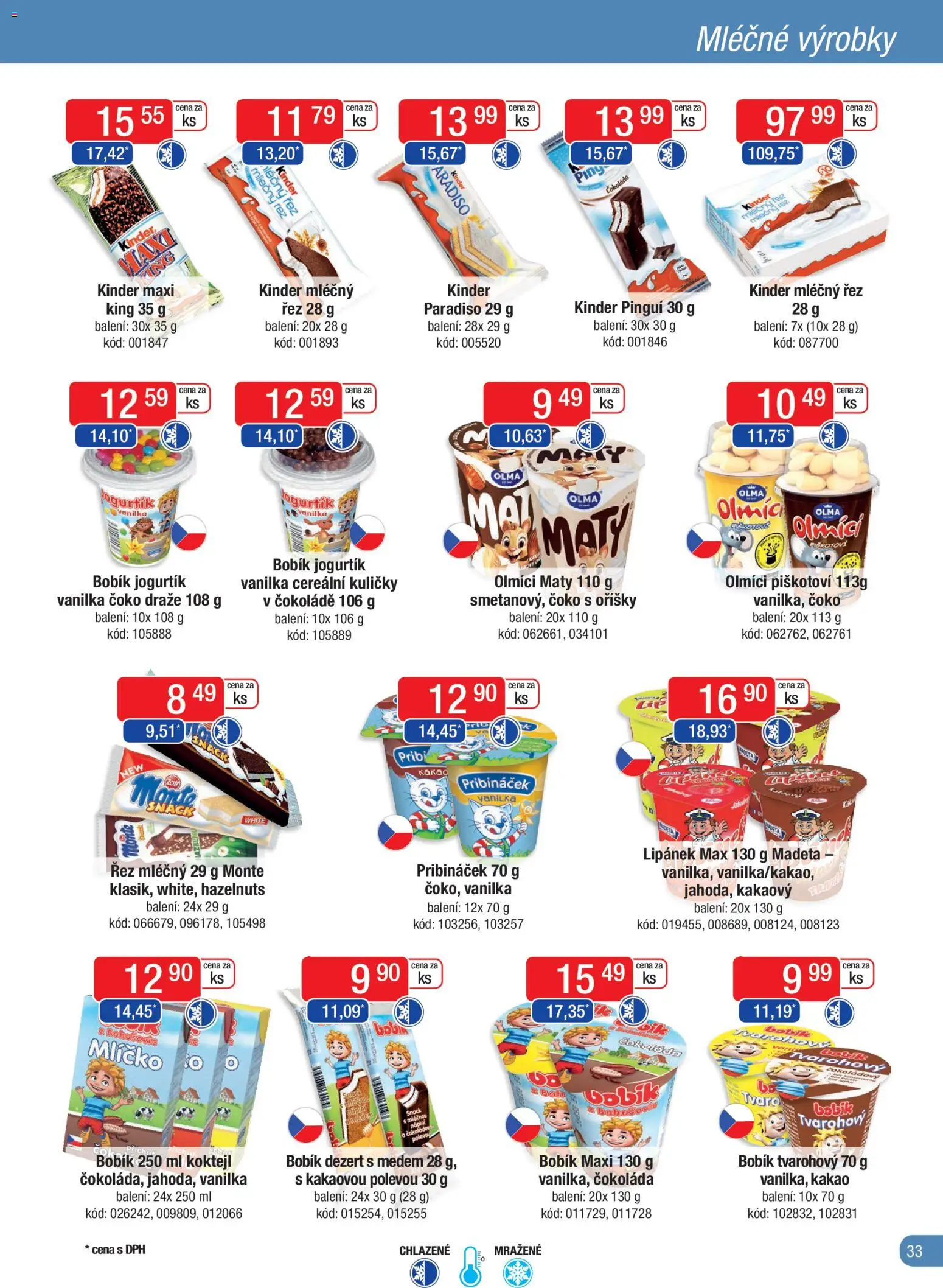 Astur & Qanto leták - Velkoobchod fresh 11/2025 od 01.11.2025 | Strana: 33 | Produkty: Kinder mléčný řez, Pribináček, Kuličky, Kinder