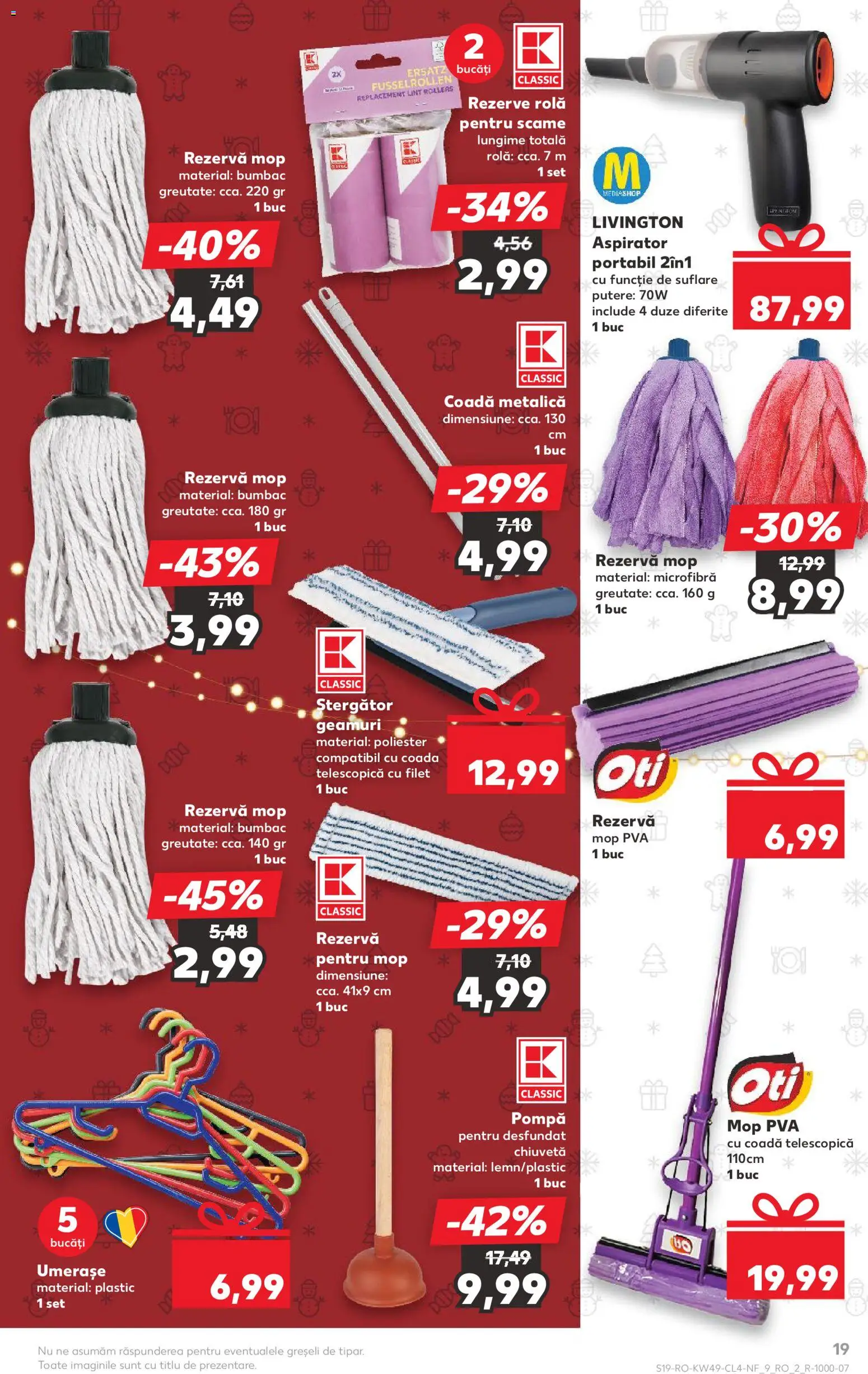 Noul catalog Kaufland – valabil de la 03.12.2025 | Pagină: 19 | Produse: Aspirator, Mop, Chiuvetă