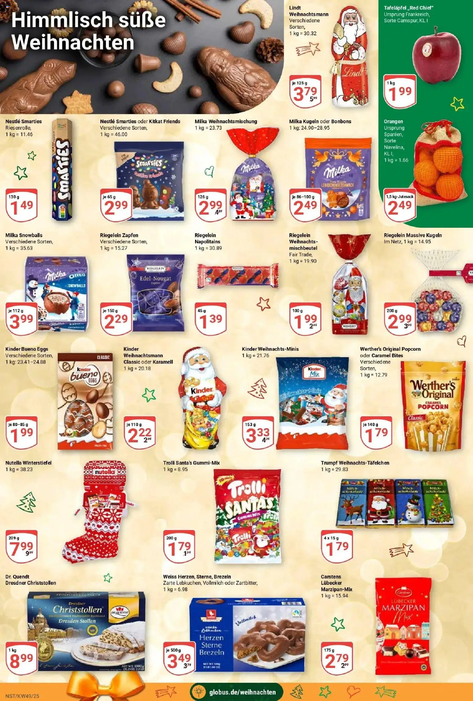 Globus prospekt Neustadt	 – gültig ab 01.12.2025 | Seite: 6 | Produkte: Schokolade, Smarties, Kinder bueno, Orangen