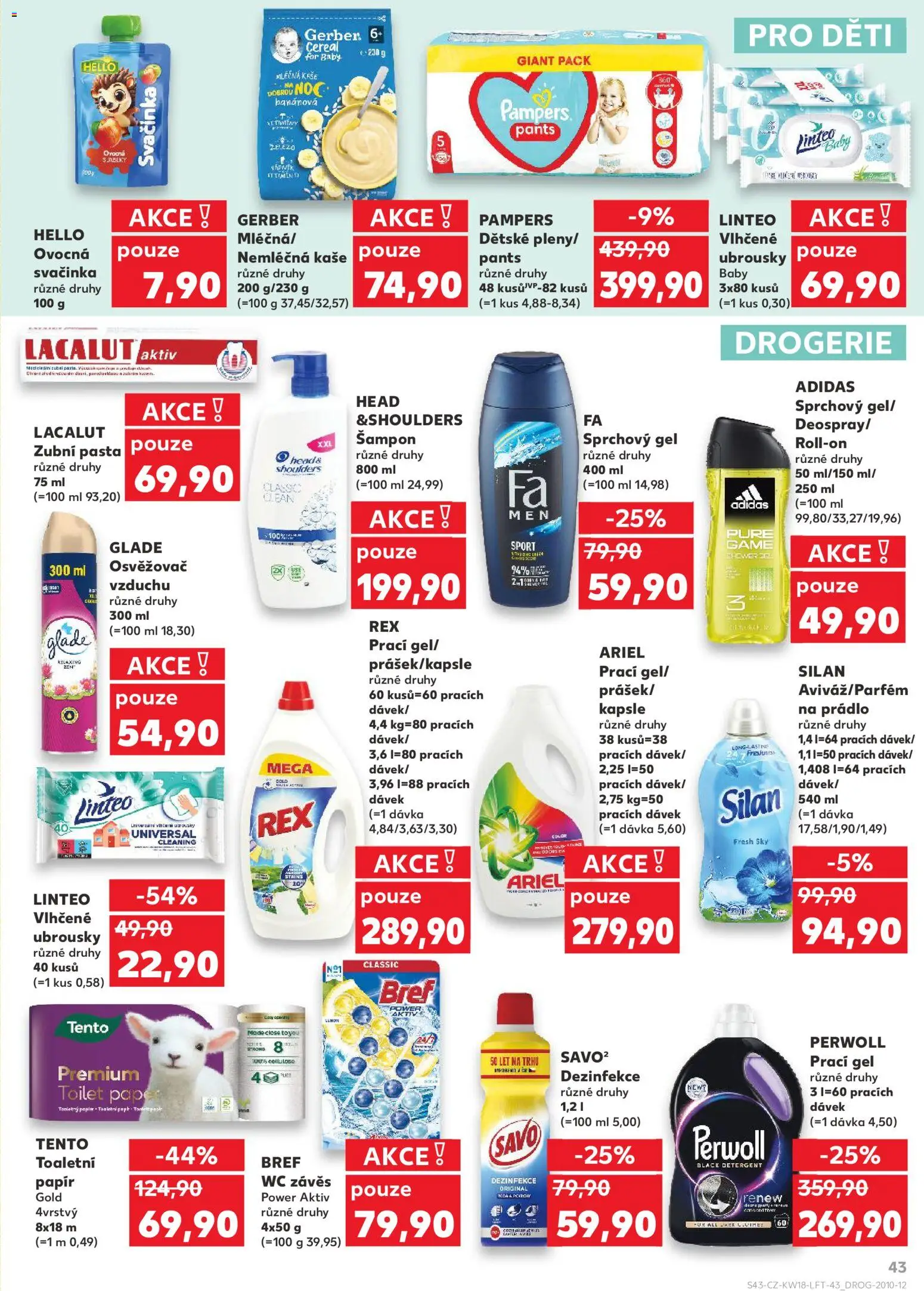 Kaufland leták - Brno od 29.04.2026 | Strana: 43 | Produkty: Mléčná kaše, Perwoll, Silan, Wc