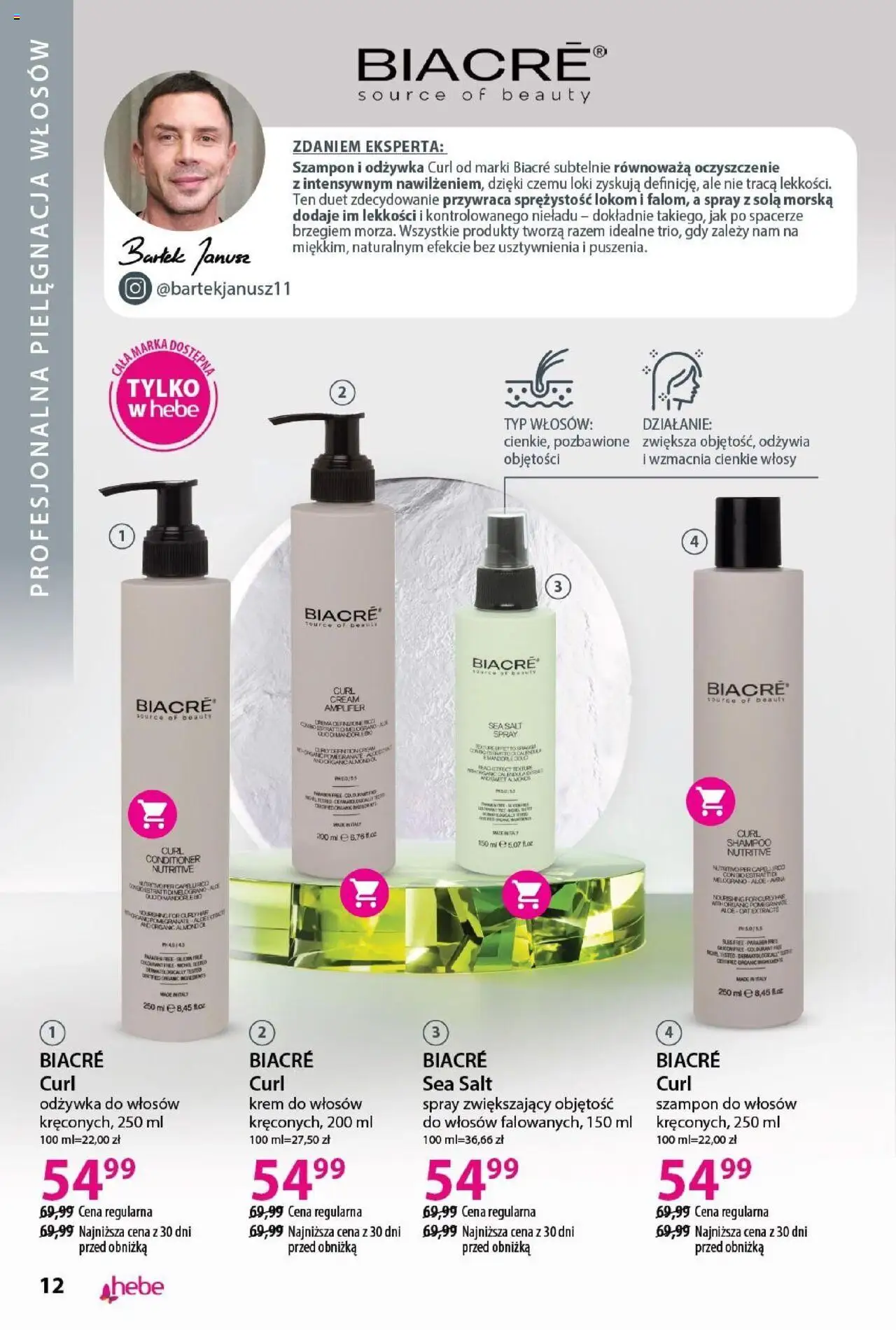 Hebe Gazetka - Katalog od 01.08.2025 | Strona: 12 | Produkty: Szampon, Odżywka, Odżywka do włosów, Krem