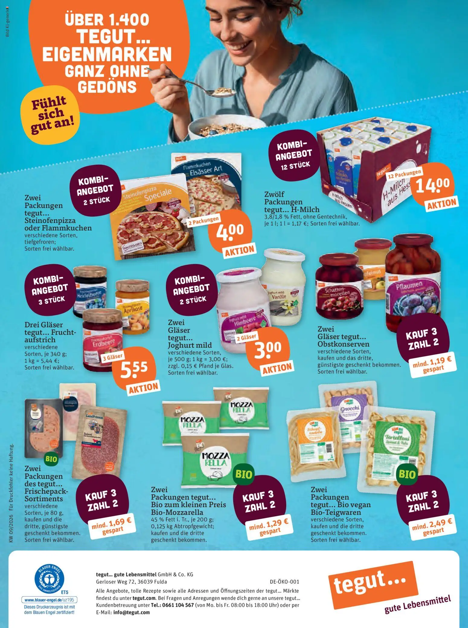 Tegut Prospekt 	 – gültig ab 23.02.2026 | Seite: 23 | Produkte: Pflaumen, Joghurt, Himbeere, Uhr