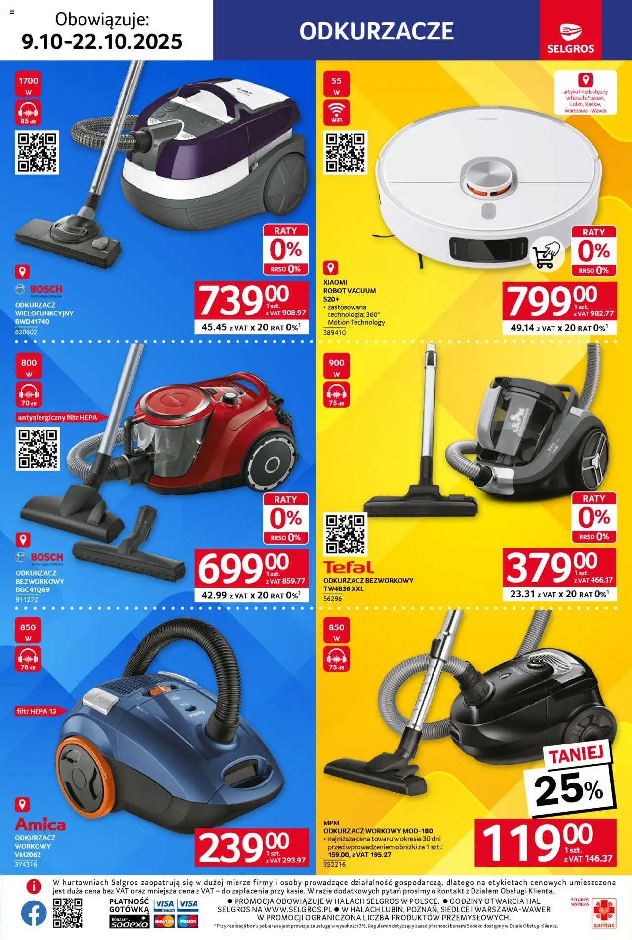 Selgros cash&carry Gazetka - Elektro AGD od 09.10.2025 | Strona: 10 | Produkty: Odkurzacz, Robot