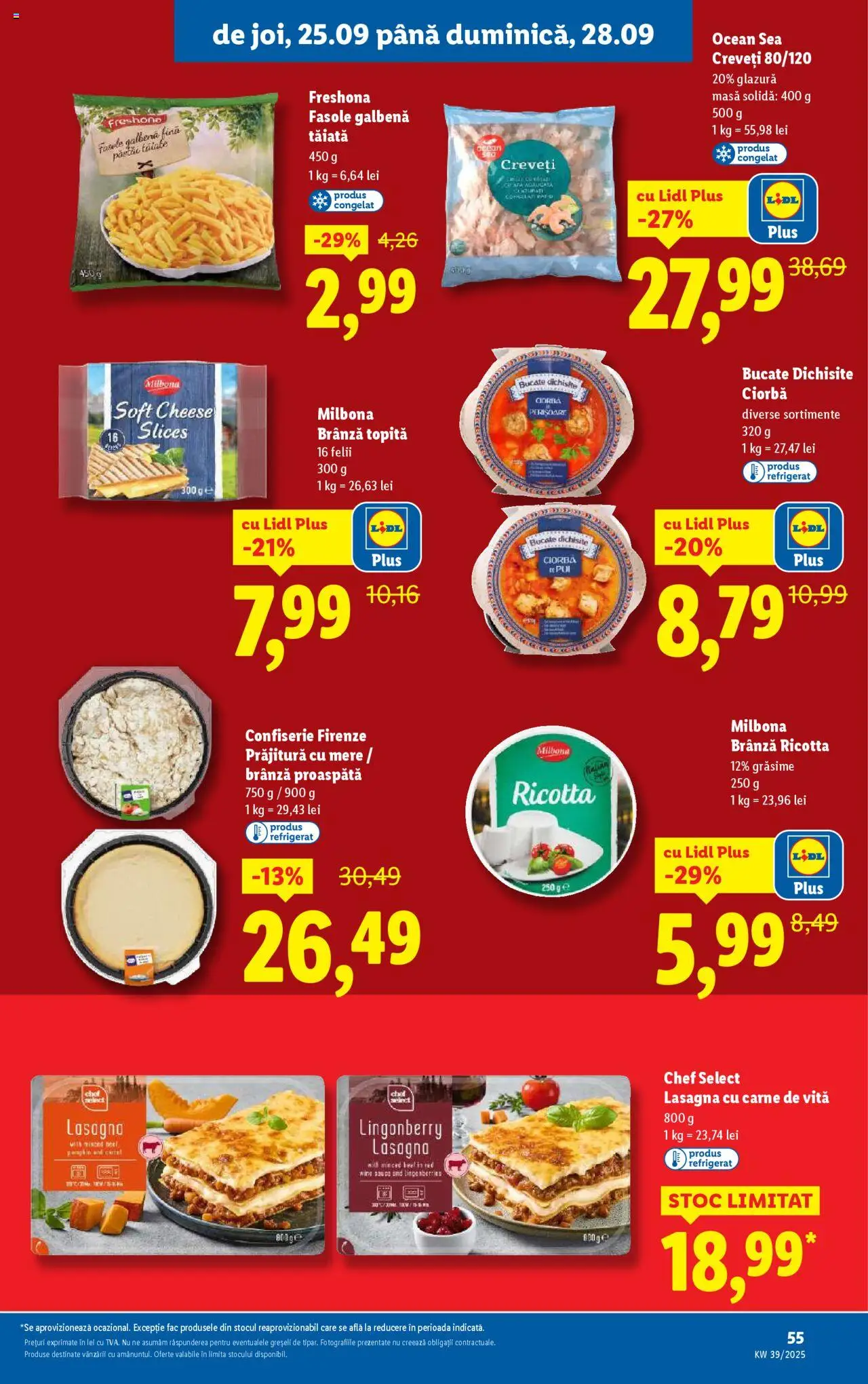 Noul catalog Lidl – valabil de la 22.09.2025 | Pagină: 55 | Produse: Hacıyatmaz Kedi Oyuncağı, Lasagna, Mere, Carne De Vită
