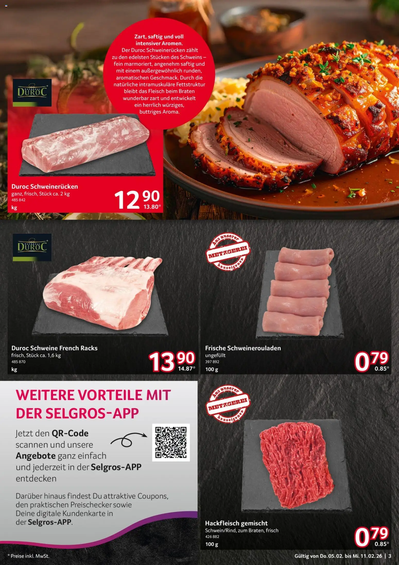 Selgros Prospekt 	 – gültig ab 05.02.2026 | Seite: 3 | Produkte: Schweinerucken, Fleisch, Hackfleisch