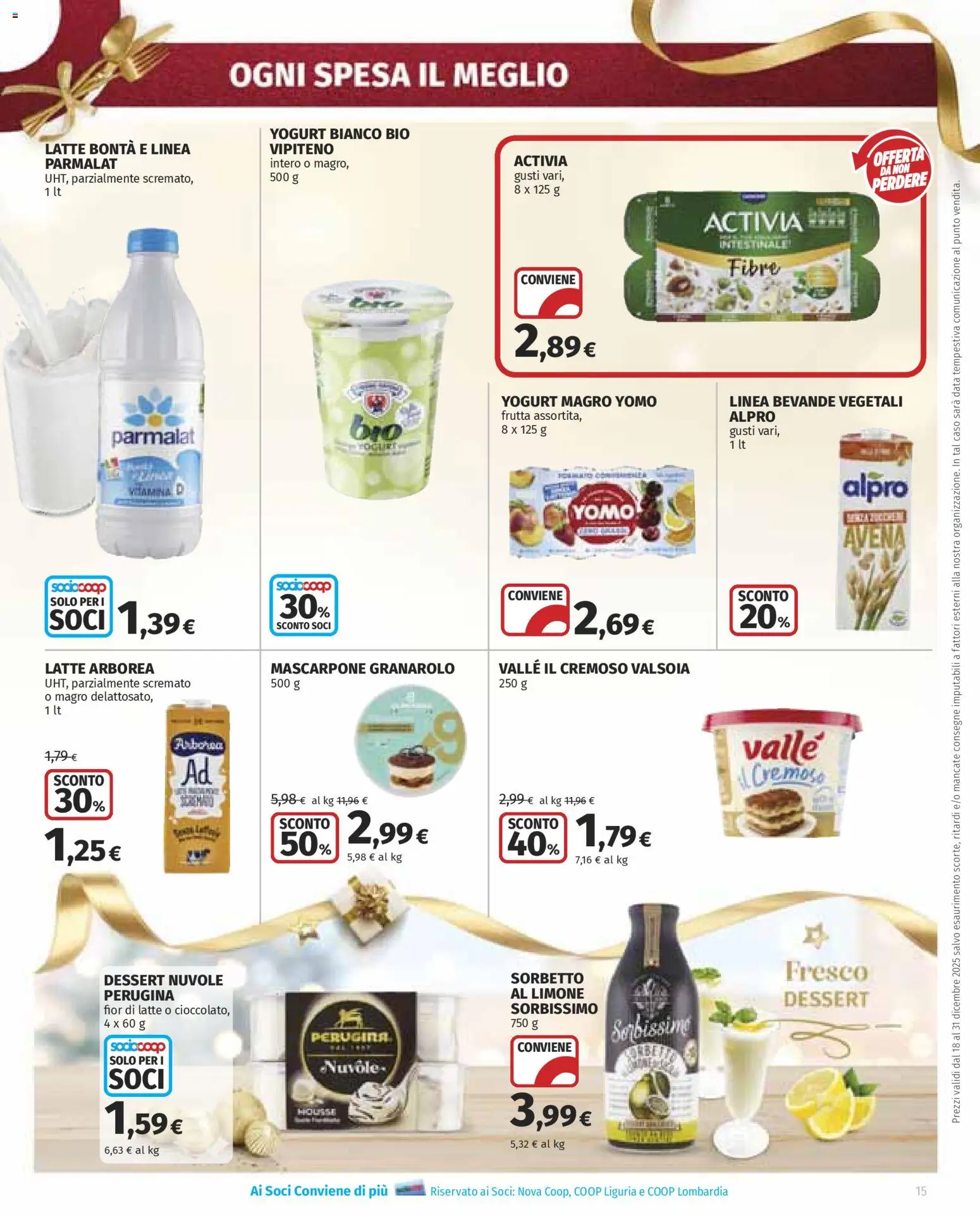 Volantino Ipercoop del 18.12.2025 | Pagina: 15 | Prodotti: Yogurt, Latte, Limone, Data