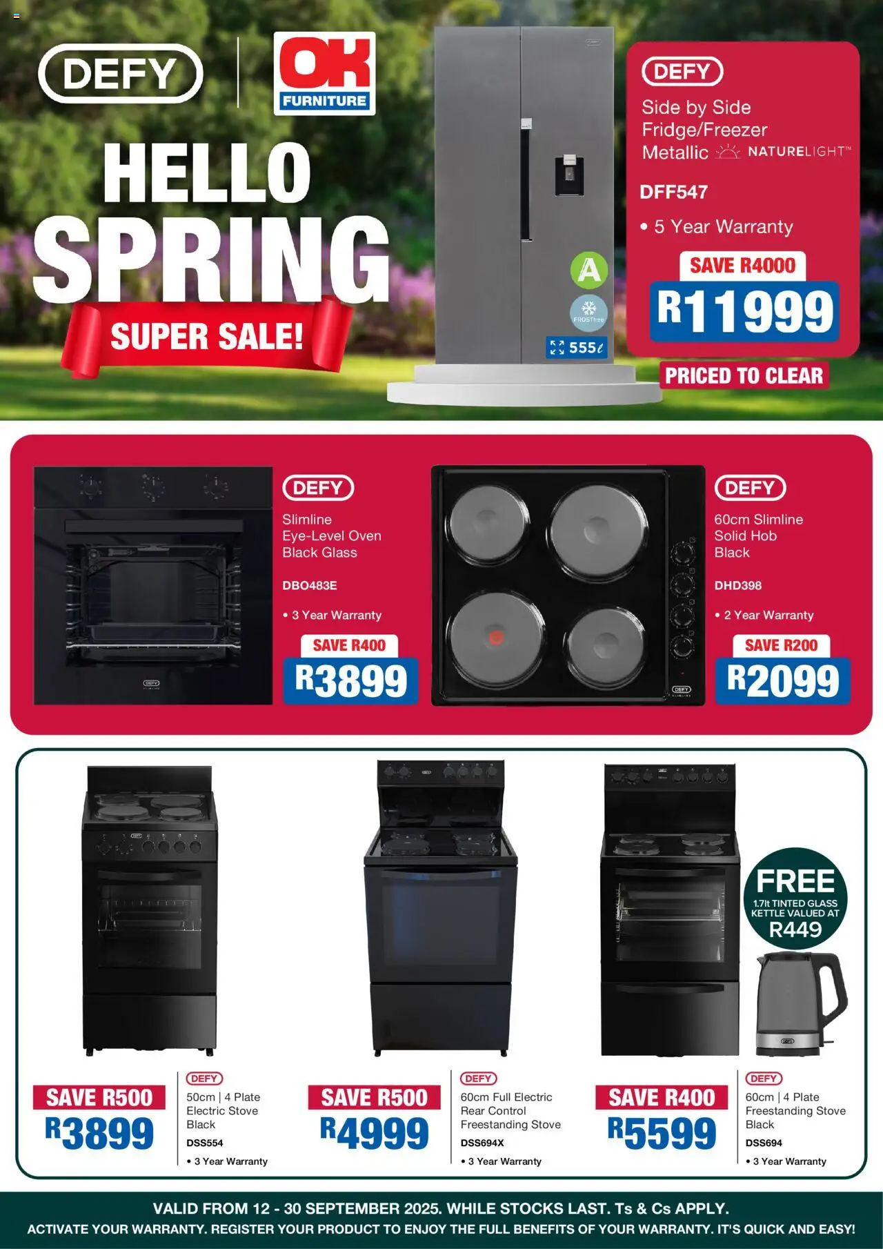 New OK Furniture catalogue – valid from 12.09.2025 | Page: 1 | Products: Oven, Hob, Plate, Kettle