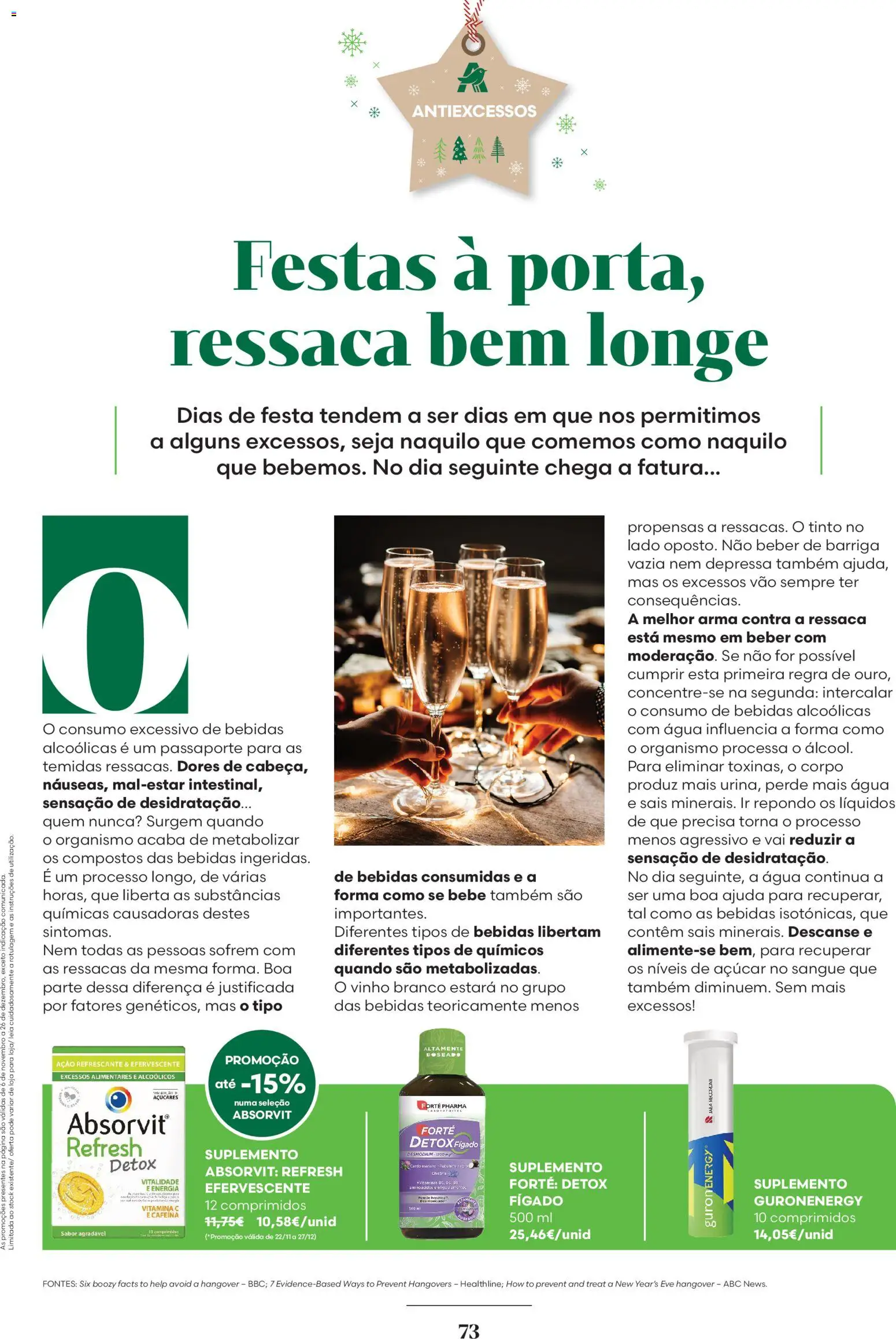 Auchan - Vem aí o Natal │ válido de 06.11.2025 | Página: 73 | Produtos: Agua, Vinho, Vitamina c, Açúcar