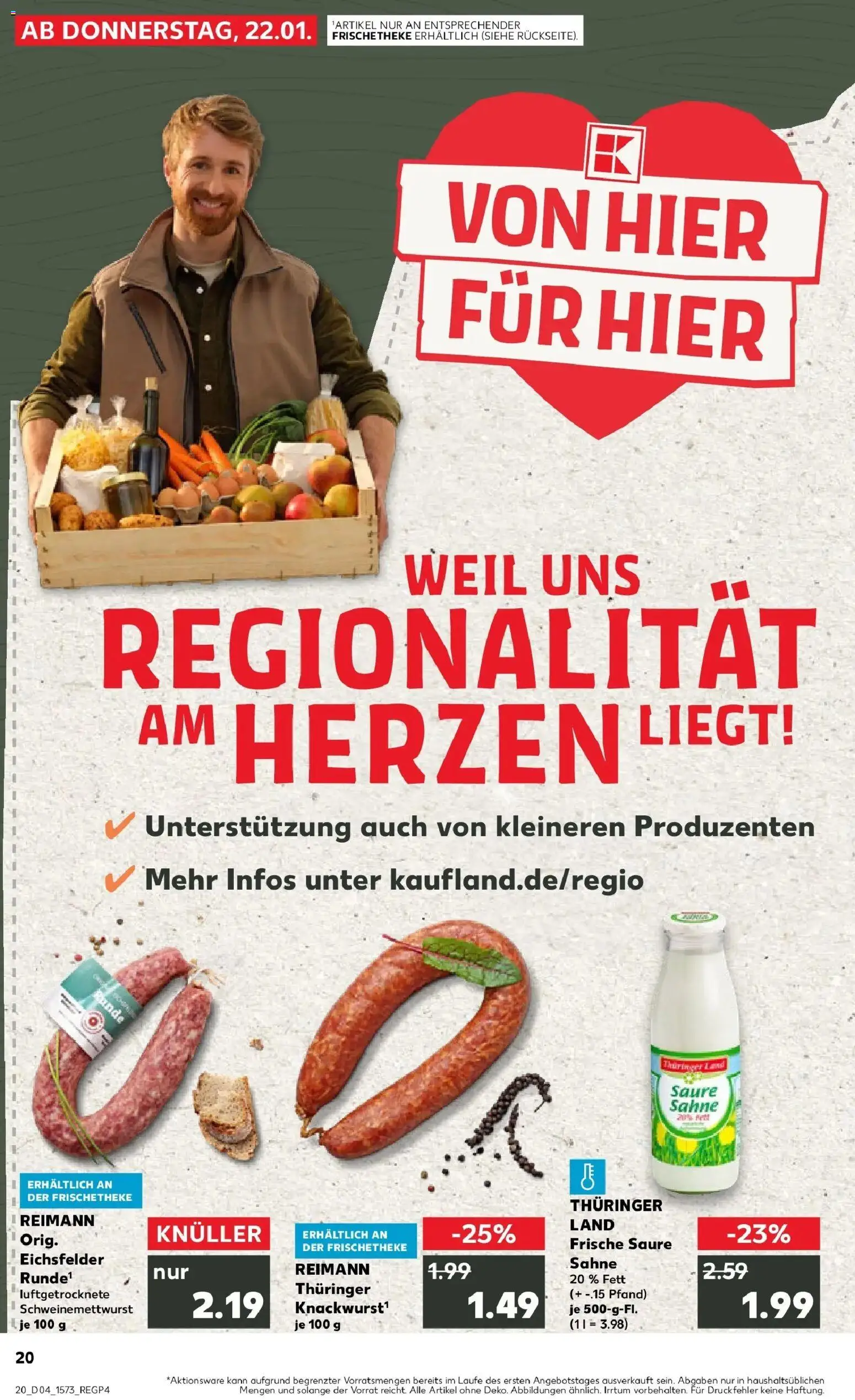 Kaufland prospekt Bad Salzungen	 – gültig ab 25.01.2026 | Seite: 20 | Produkte: Sahne