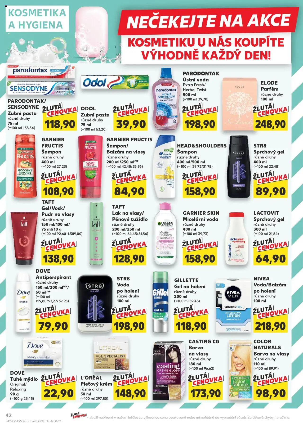 Kaufland leták - Praha 4 od 10.09.2025 | Strana: 42 | Produkty: Mýdlo, Ústní voda, Nivea, Dove