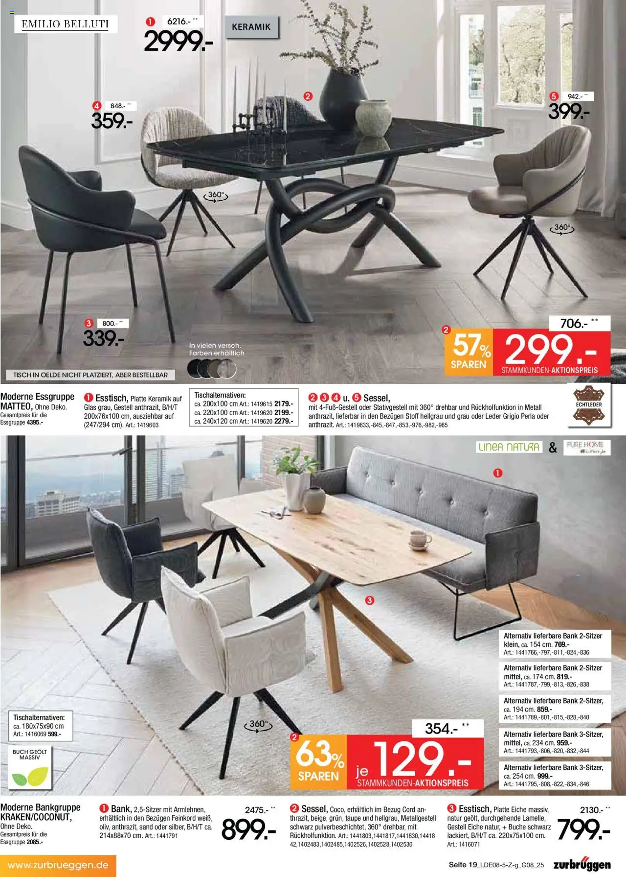 Zurbrüggen Prospekt Bonus Sonder-Tage - gültig ab dem 02.08.2025 | Seite: 19 | Produkte: Essgruppe, Tisch