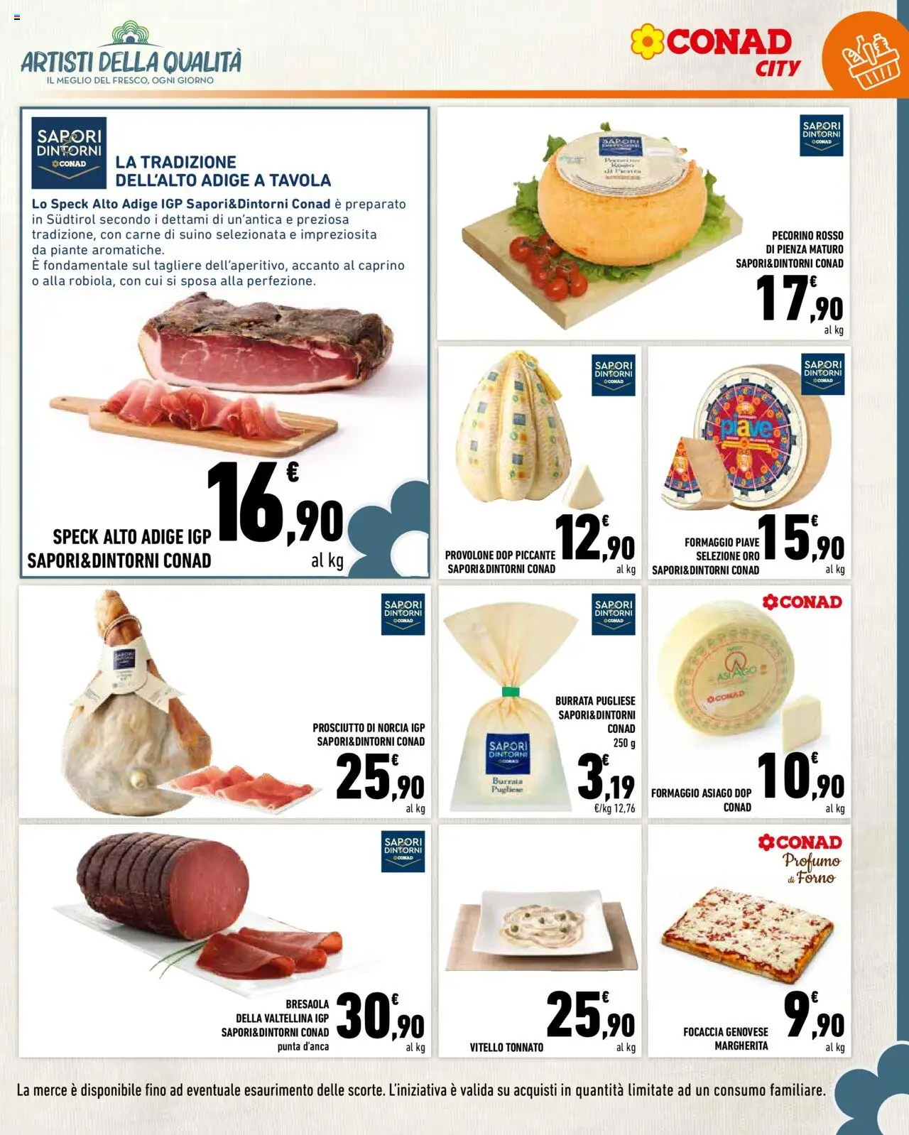 Volantino Conad del 14.08.2025 | Pagina: 9 | Prodotti: Provolone, Bresaola, Vitello, Burrata