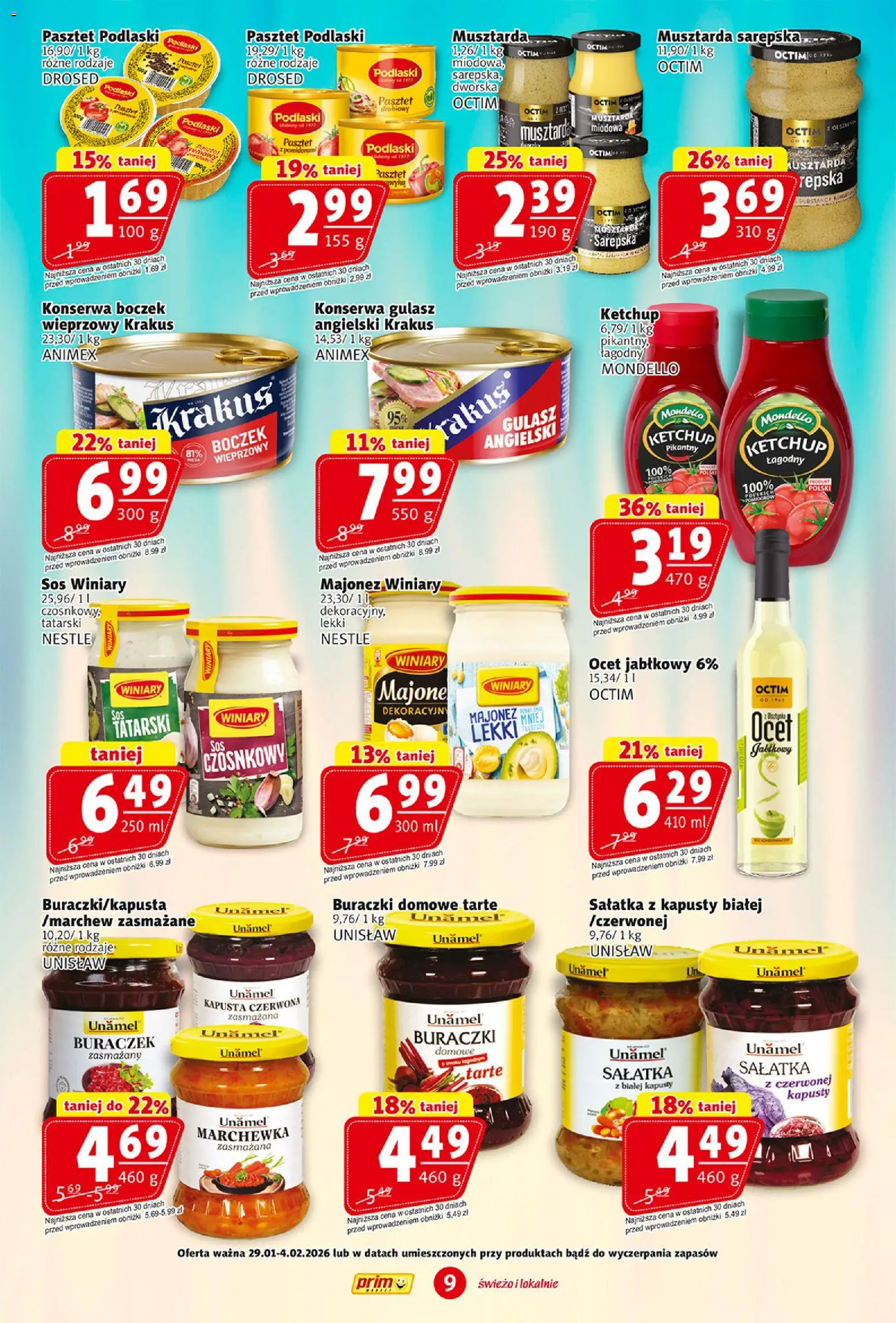Prim Market Gazetka od 29.01.2026 | Strona: 9 | Produkty: Kapusta, Gulasz angielski, Gulasz, Majonez