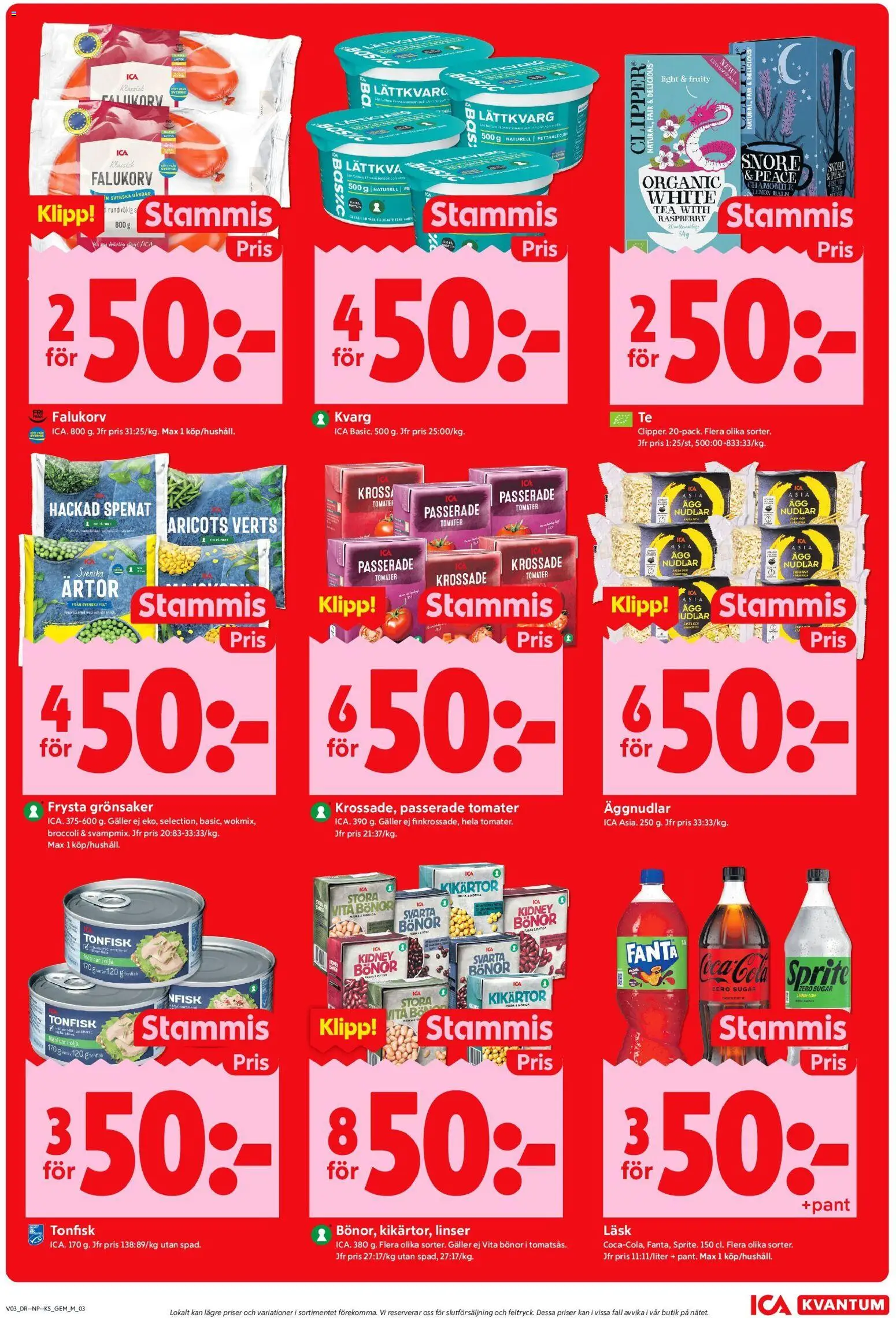 ICA Kvantum reklamblad aktuell från 12.01.2026 | Sida: 3 | Produkter: Kikärtor, Galler, Tomater, Bönor
