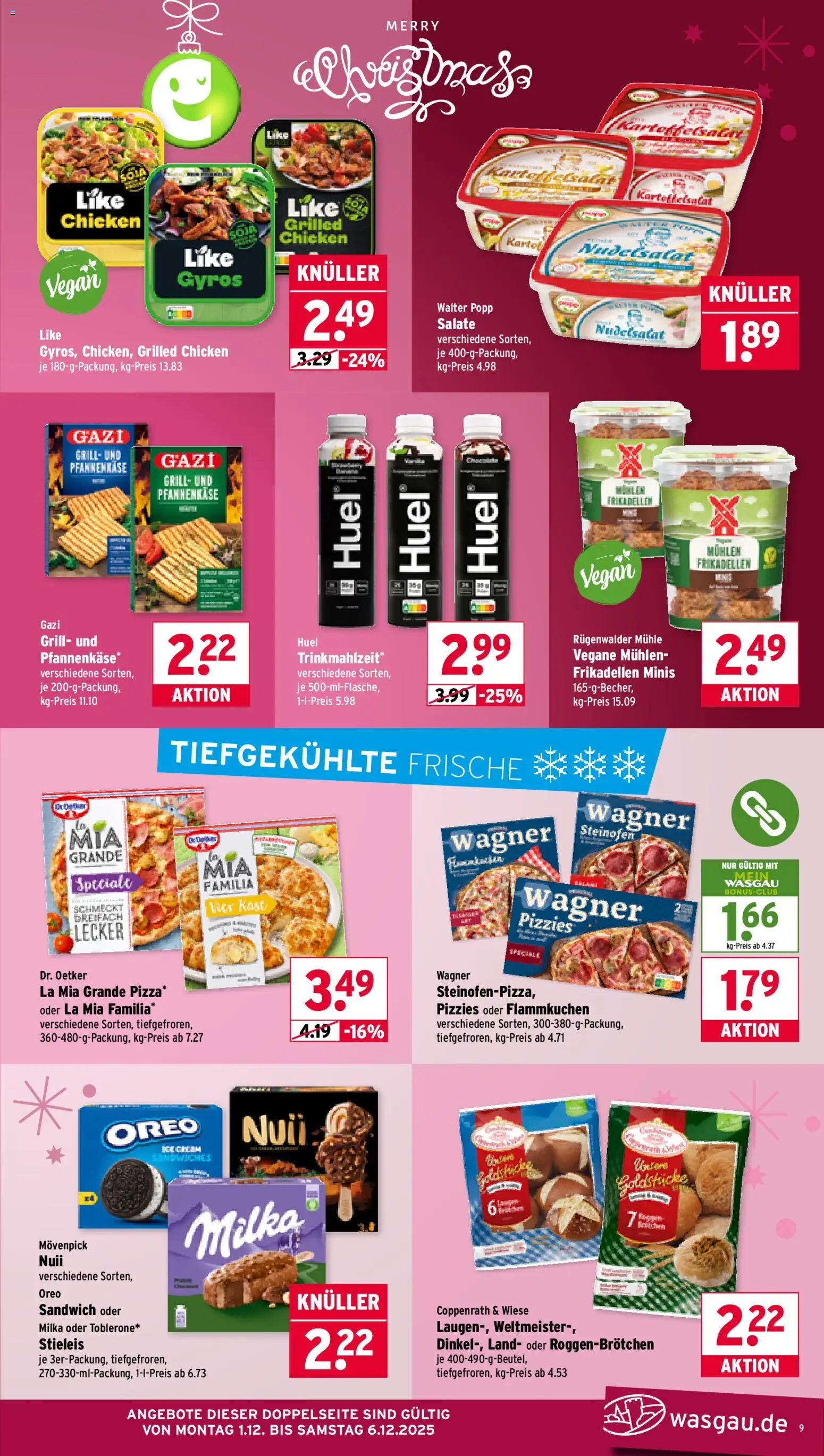 Wasgau Prospekt 	 – gültig ab 01.12.2025 | Seite: 9 | Produkte: Grill, Mühle, Milka, Gyros