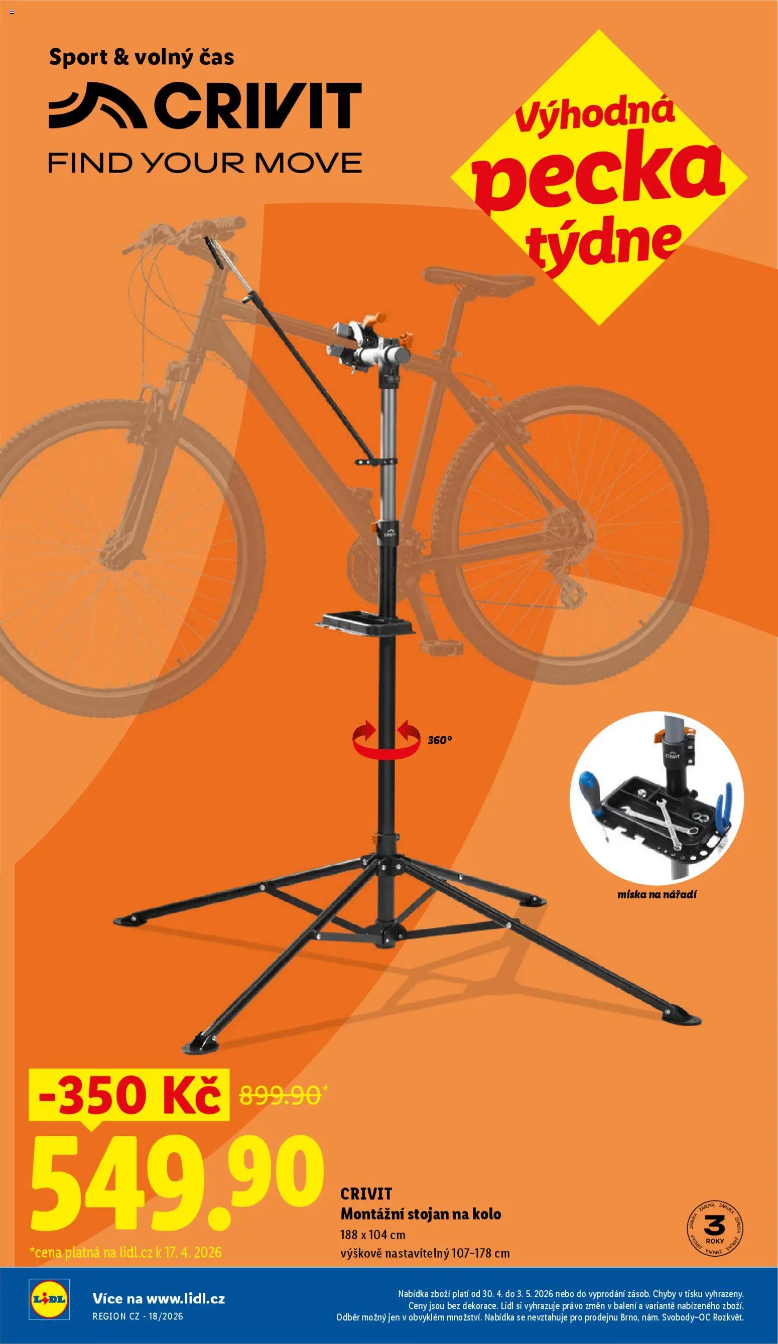 Lidl leták od 30.04.2026 | Strana: 8 | Produkty: Kolo, Miska, Nářadí, Stojan na kolo