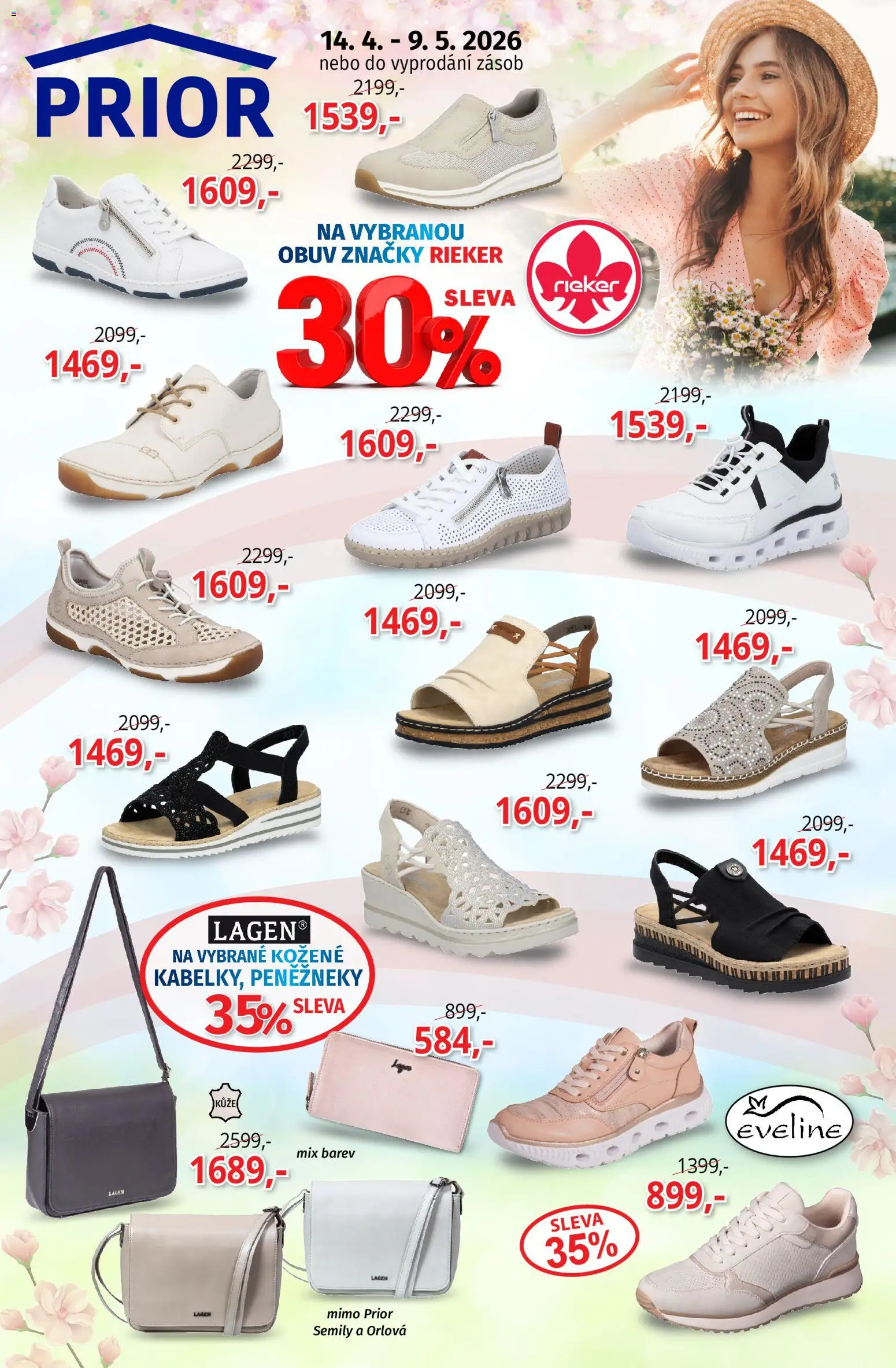 Prior - Akční Nabídka Obuvi A Doplňků od 14.04.2026 | Strana: 1 | Produkty: Obuv