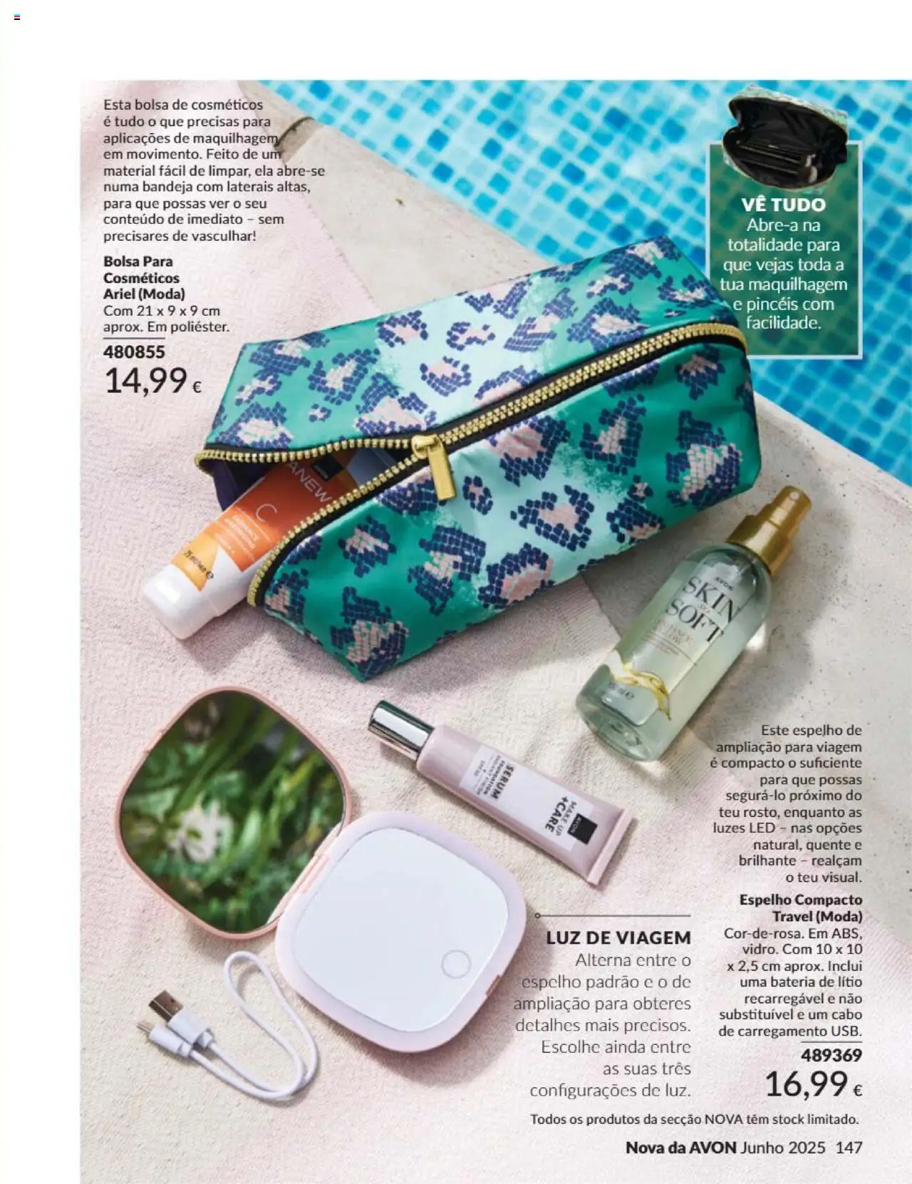 Catálogo Avon Campanha 6 │ válido de 01.06.2025 | Página: 147 | Produtos: Bolsa, Bandeja, Maquilhagem, Bateria