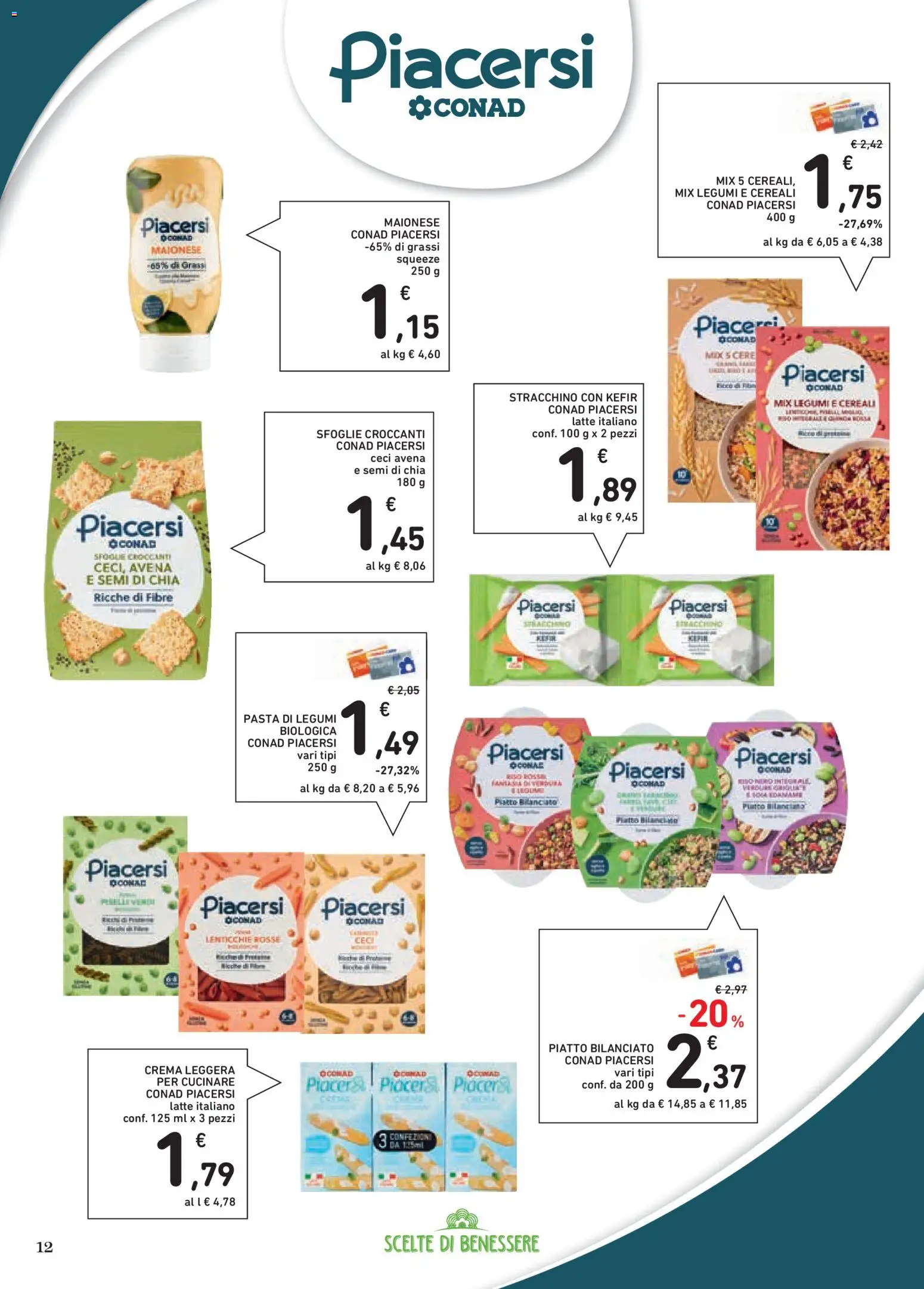 Volantino Conad del 23.04.2026 | Pagina: 12 | Prodotti: Crema, Latte, Crackers, Piatto