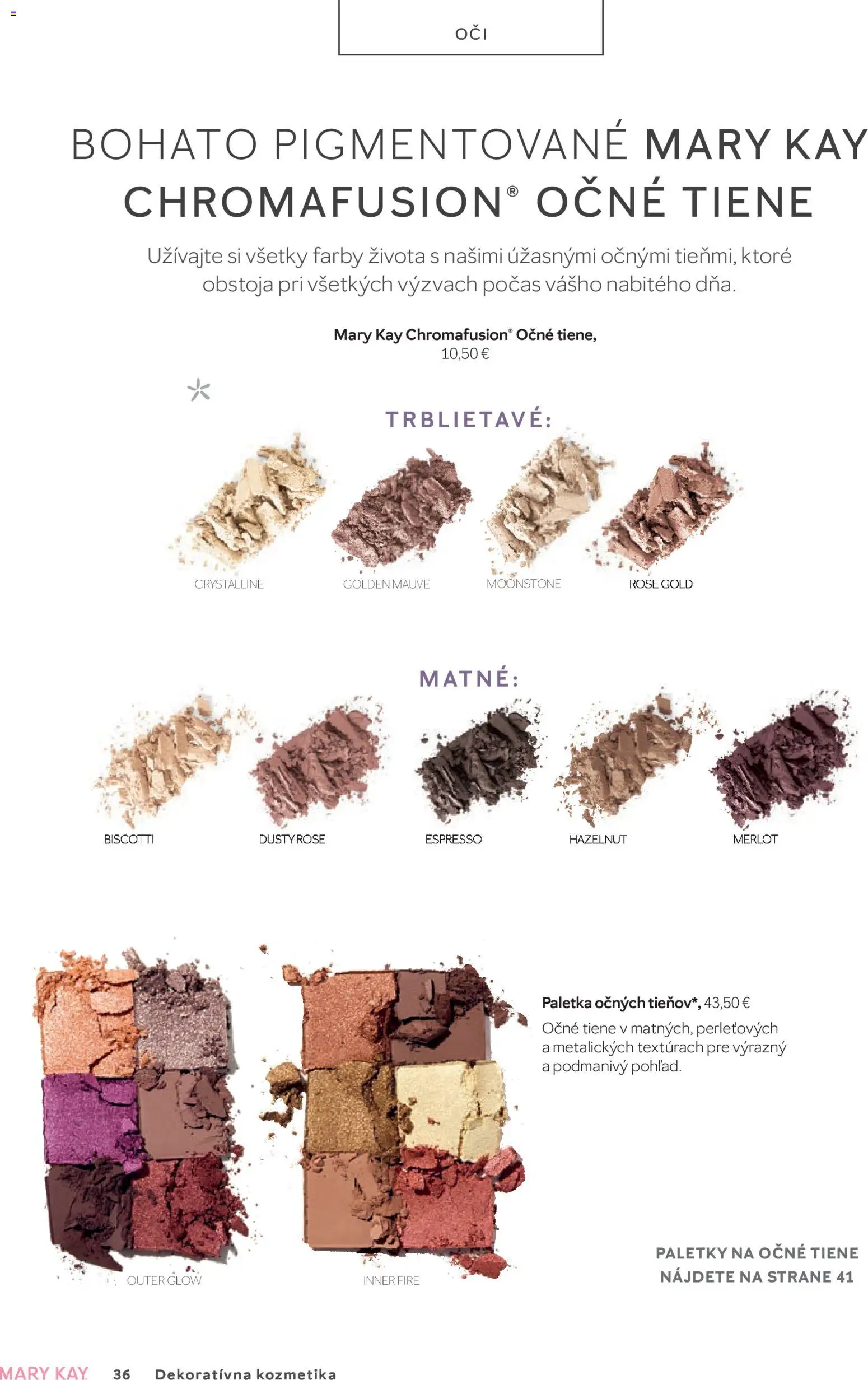 Nové Mary Kay akcie – leták je platný od 01.01.2026 | Strana: 36 | Produkty: Očné tiene