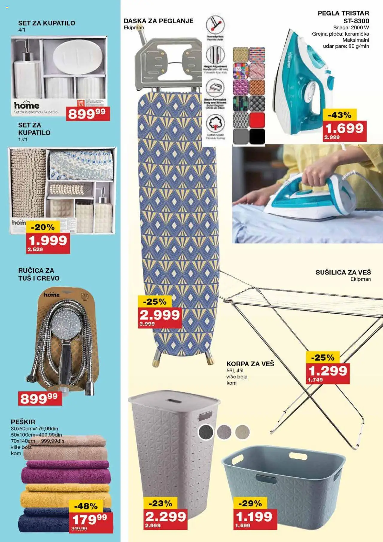 Idea katalog - važi od 31.07.2025 | Strana: 11 | Proizvode: Pegla, Daska za peglanje, Korpa, Sušilica za veš