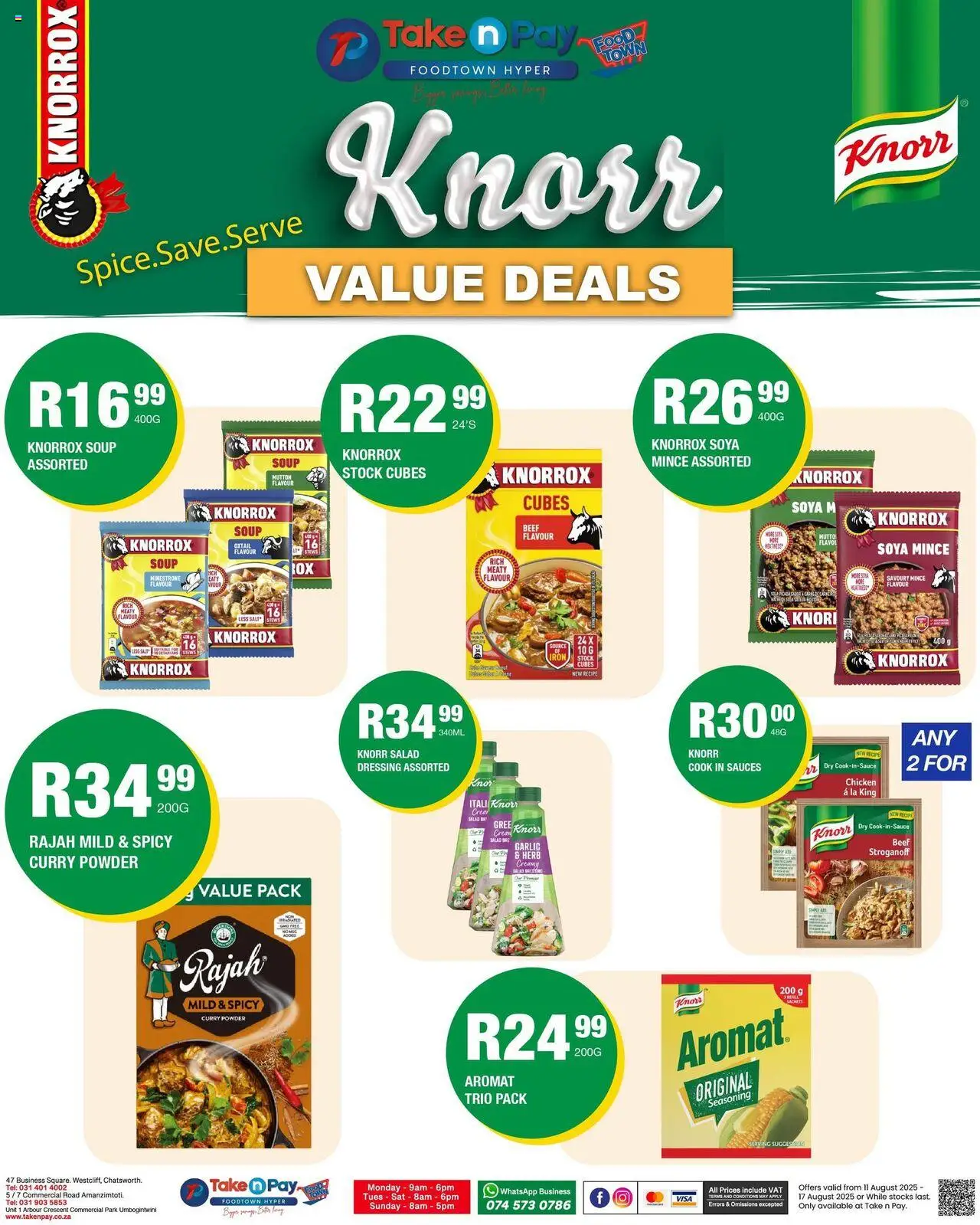 Take n Pay Specials │ valid from 11.08.2025 | Page: 18 | Products: Beef, Seasoning, Soup, Curry powder