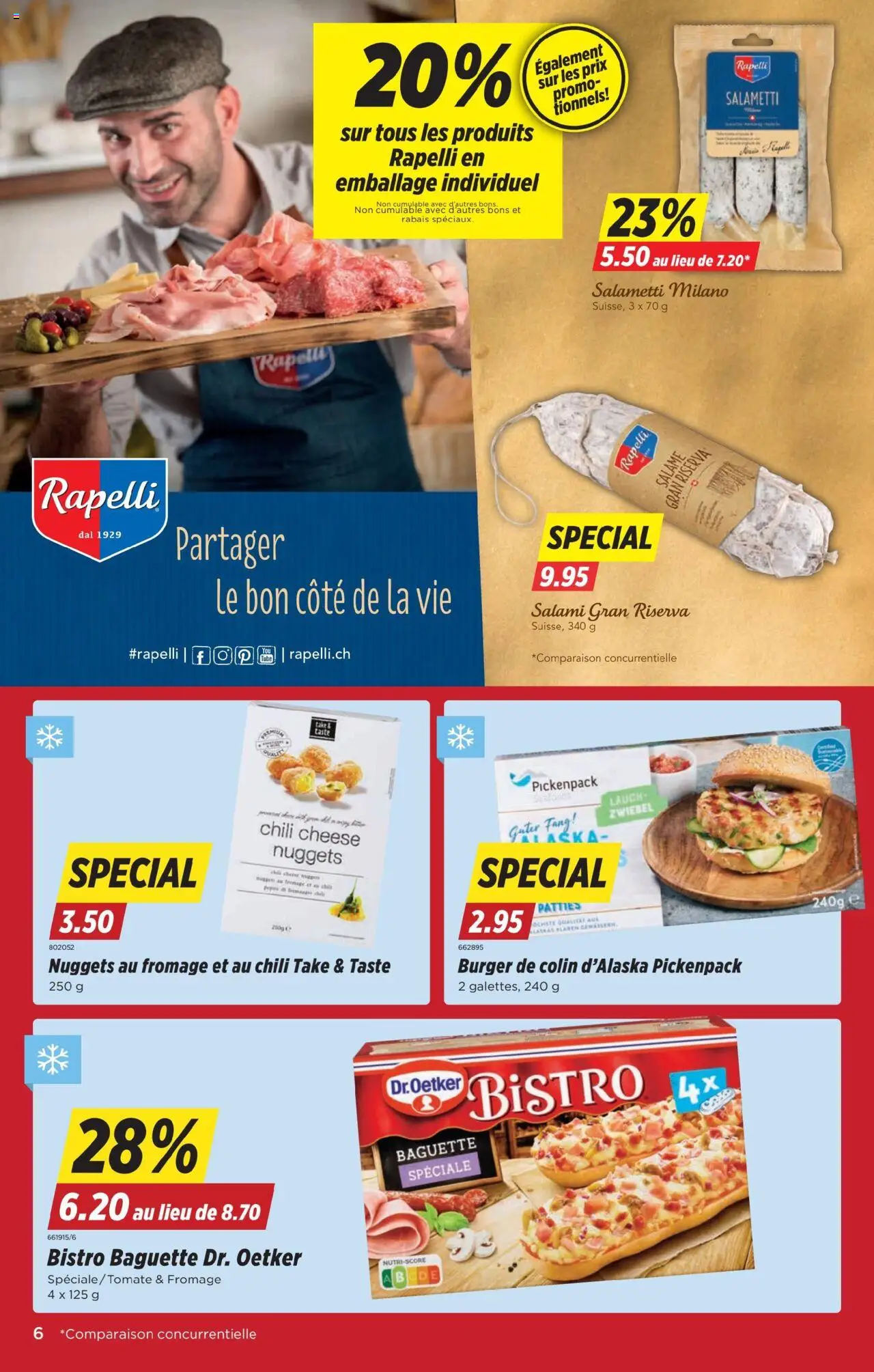Denner Aktionen FR – gültig ab 09.09.2025 | Seite: 6 | Produkte: Baguette, Salami, Pizza, Chili
