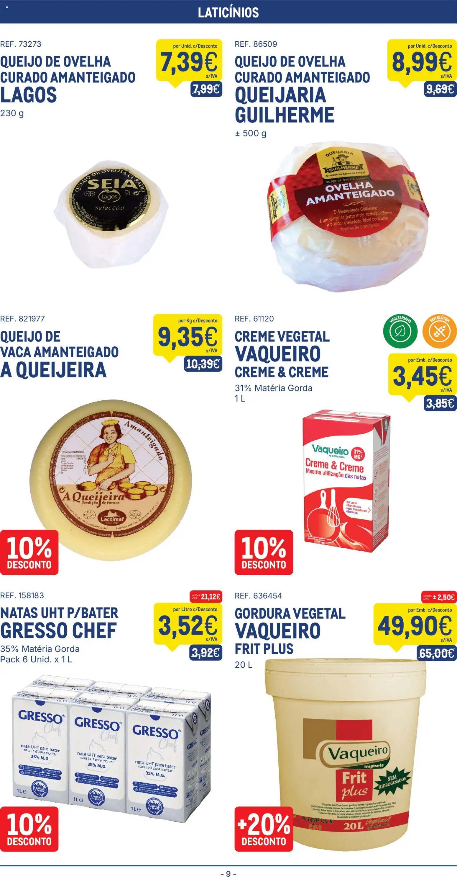 Makro folheto │ válido de 24.03.2026 | Página: 9 | Produtos: Queijo, Nata, Creme, Natas