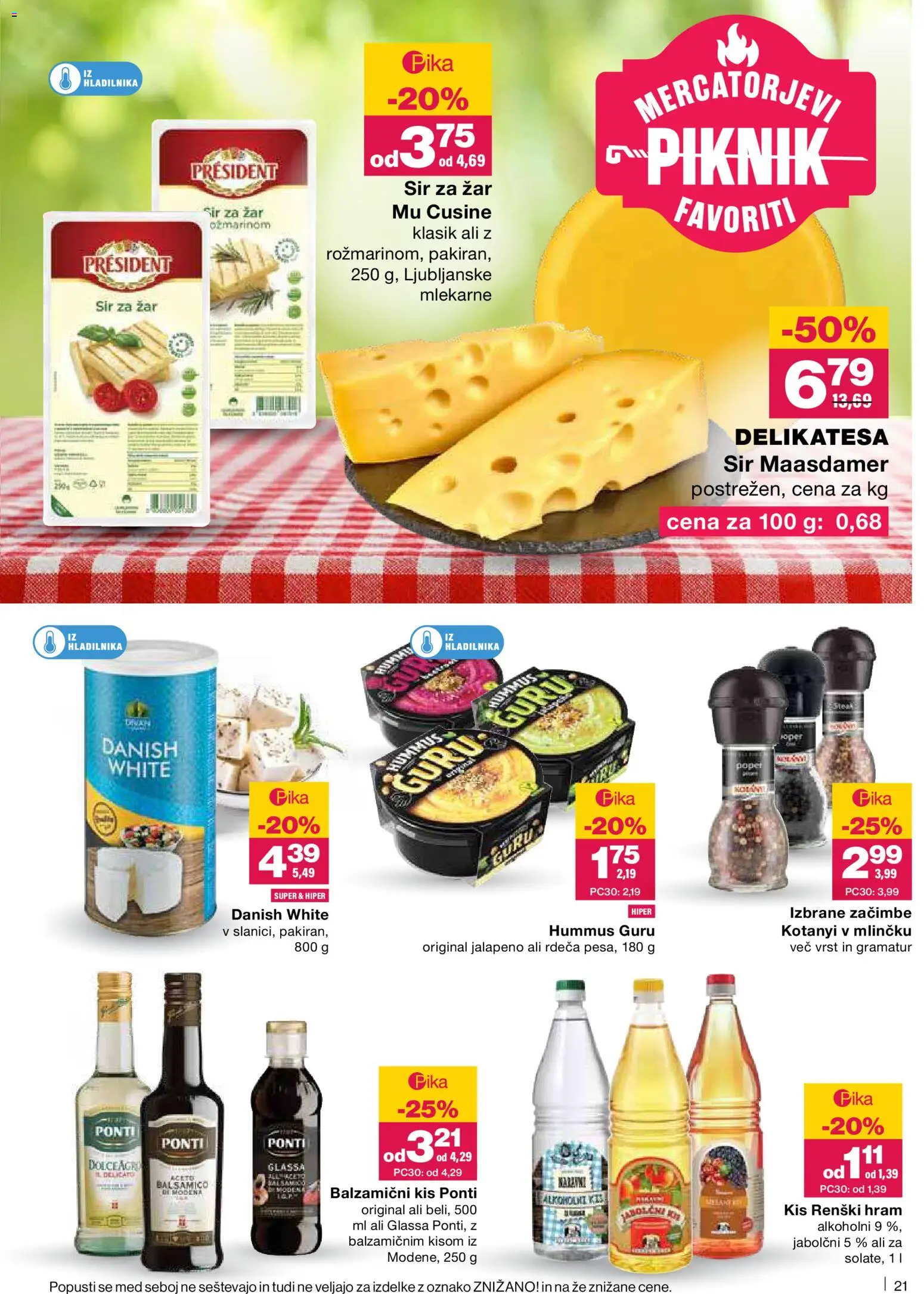 Novi Mercator katalog ponudbe – veljaven od 23.04.2026 | Stran: 21 | Izdelki: Zar, Kis, Sir, Zacimbe