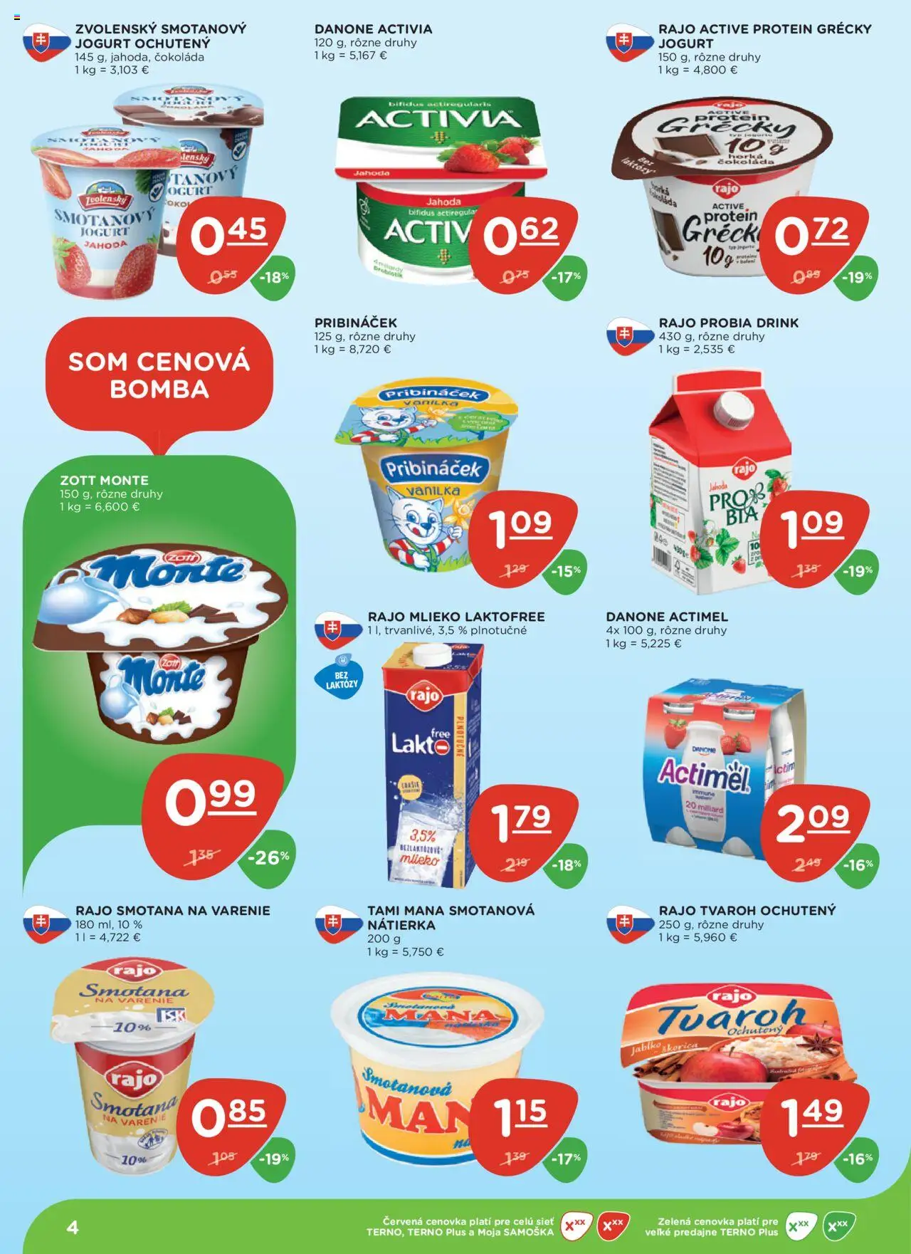 Terno leták │ platný od 10.07.2025 | Strana: 4 | Produkty: Mlieko, Jogurt, Čokoláda, Tvaroh