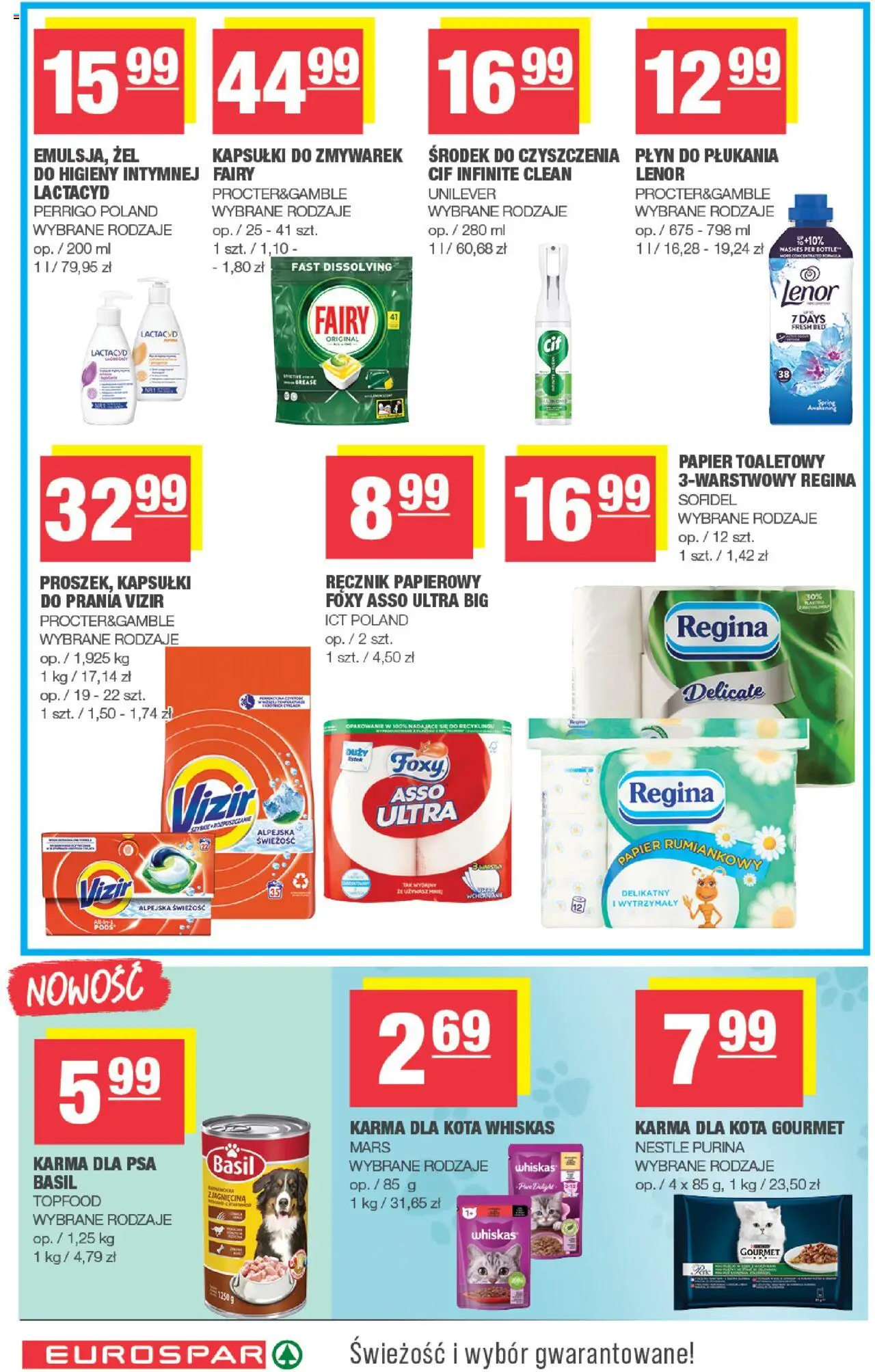 Spar Gazetka - Eurospar od 22.10.2025 | Strona: 14 | Produkty: Papier toaletowy, Karma dla kota, Karma dla psa, Fairy