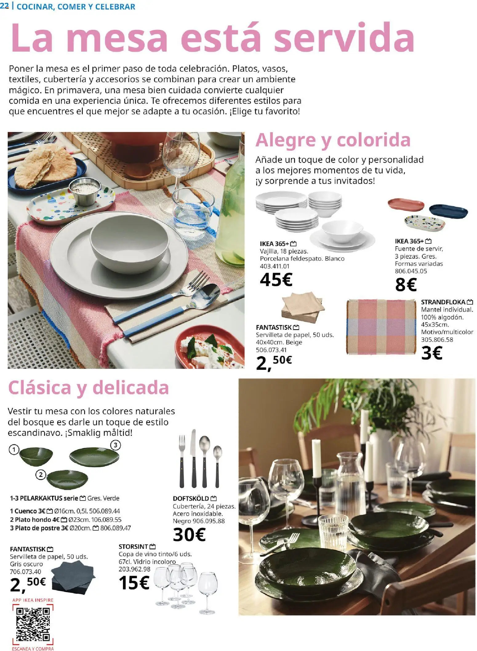Catálogo IKEA Family │ válido desde el 01.04.2026 | Página: 22 | Productos: Mantel, Vino, Té, Mesa