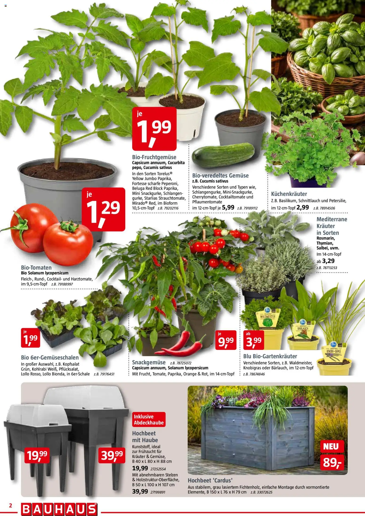 Bauhaus Prospekt 	 – gültig ab 28.03.2026 | Seite: 2 | Produkte: Hochbeet, Kohlrabi, Gemüse