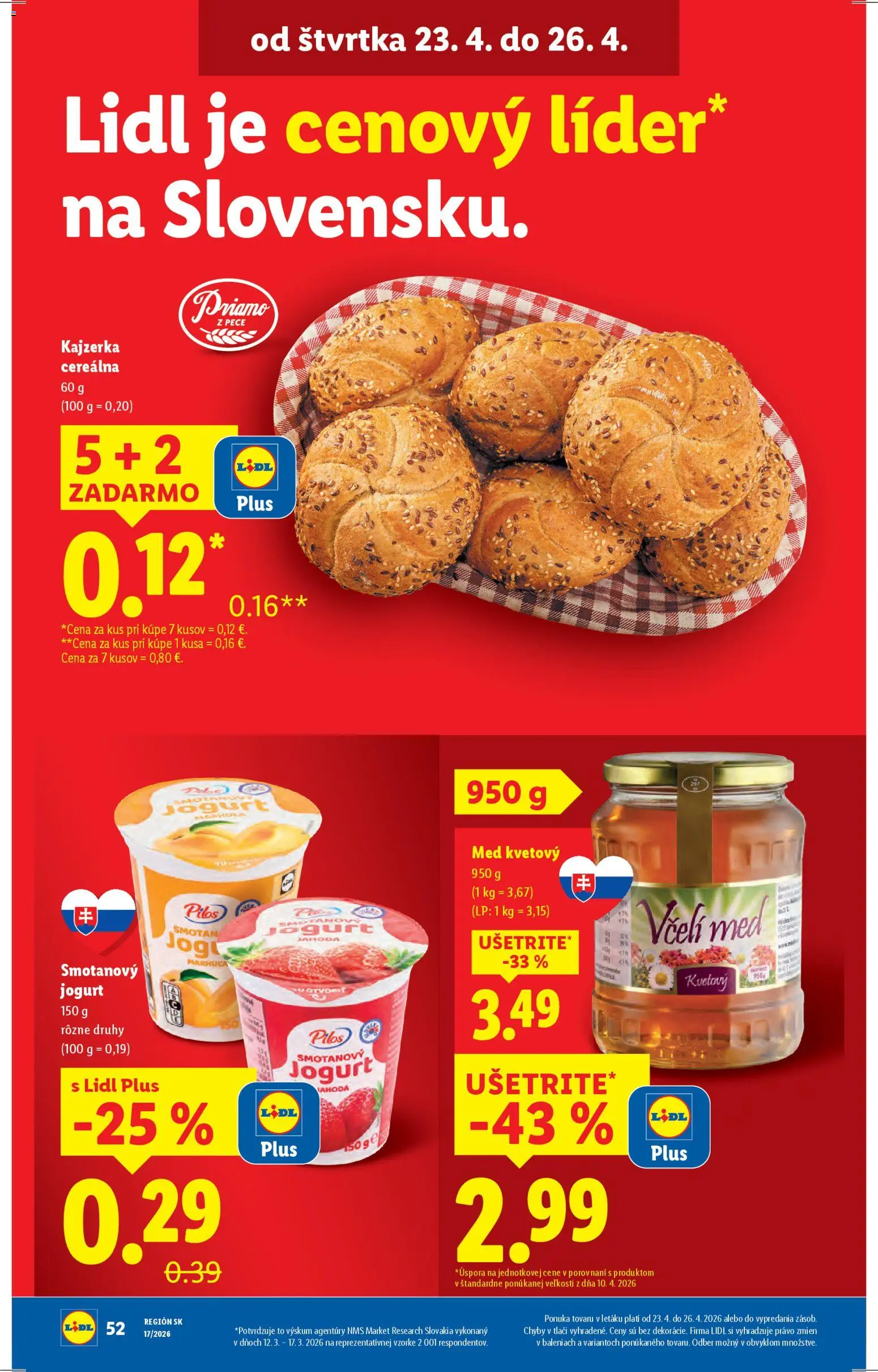 Nové Lidl akcie – leták je platný od 20.04.2026 | Strana: 58 | Produkty: Jogurt, Med