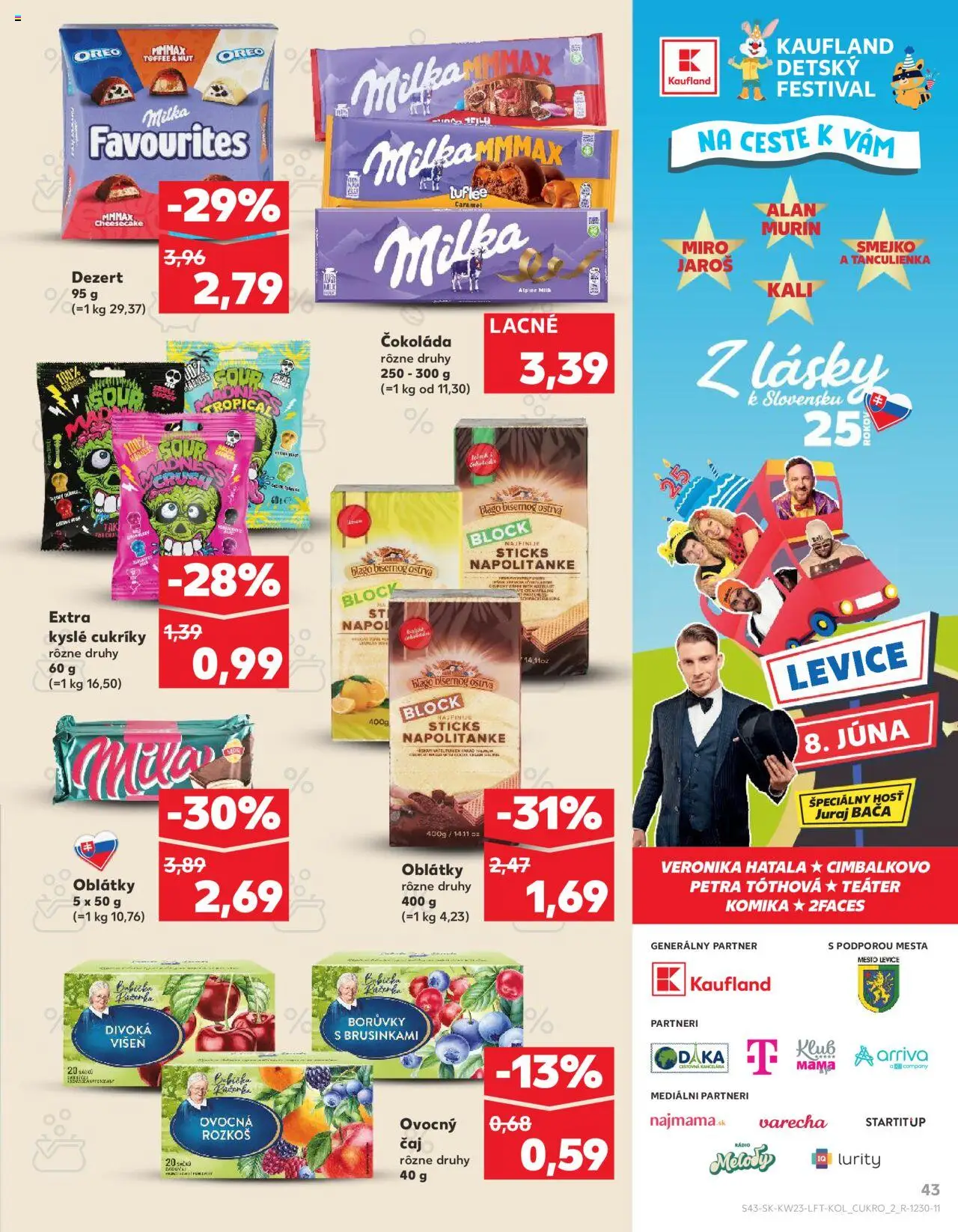 Kaufland Liptovský Mikuláš │ platný od 05.06.2025 | Strana: 43 | Produkty: Čaj, Cukríky, Milka, Rádio