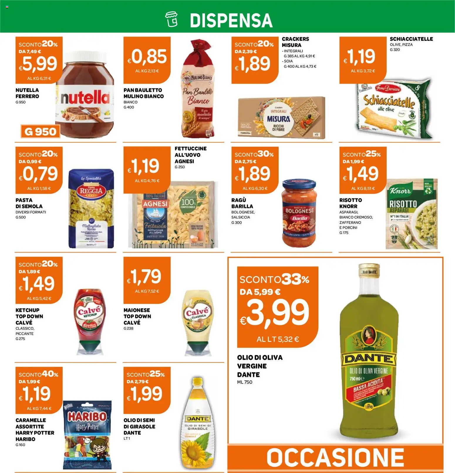 Volantino Ekom del 21.04.2026 | Pagina: 3 | Prodotti: Olio, Crackers, Nutella, Fettuccine