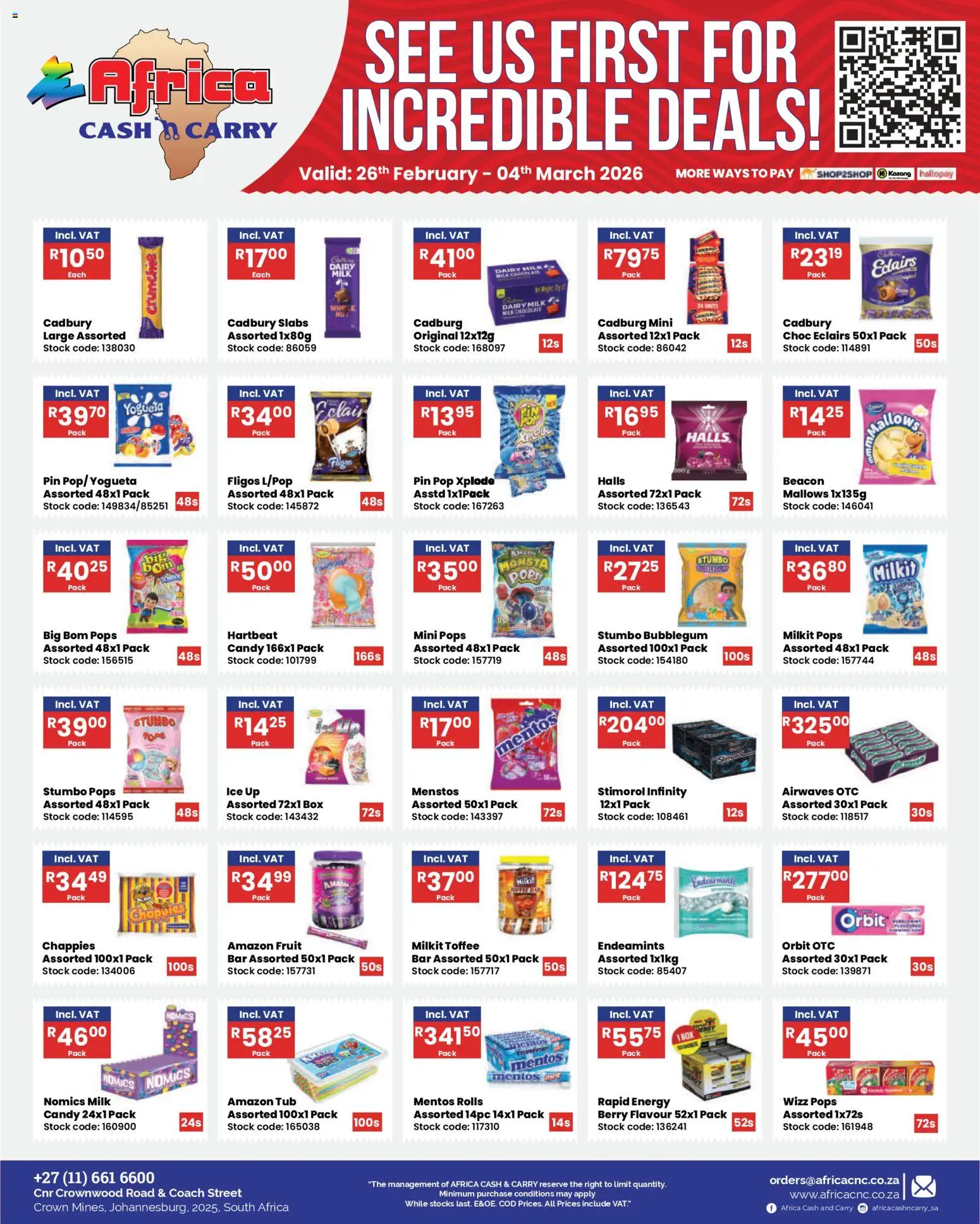 New Africa Cash & Carry catalogue – valid from 26.02.2026 | Page: 15 | Products: Box, Milk, Stock, Fruit