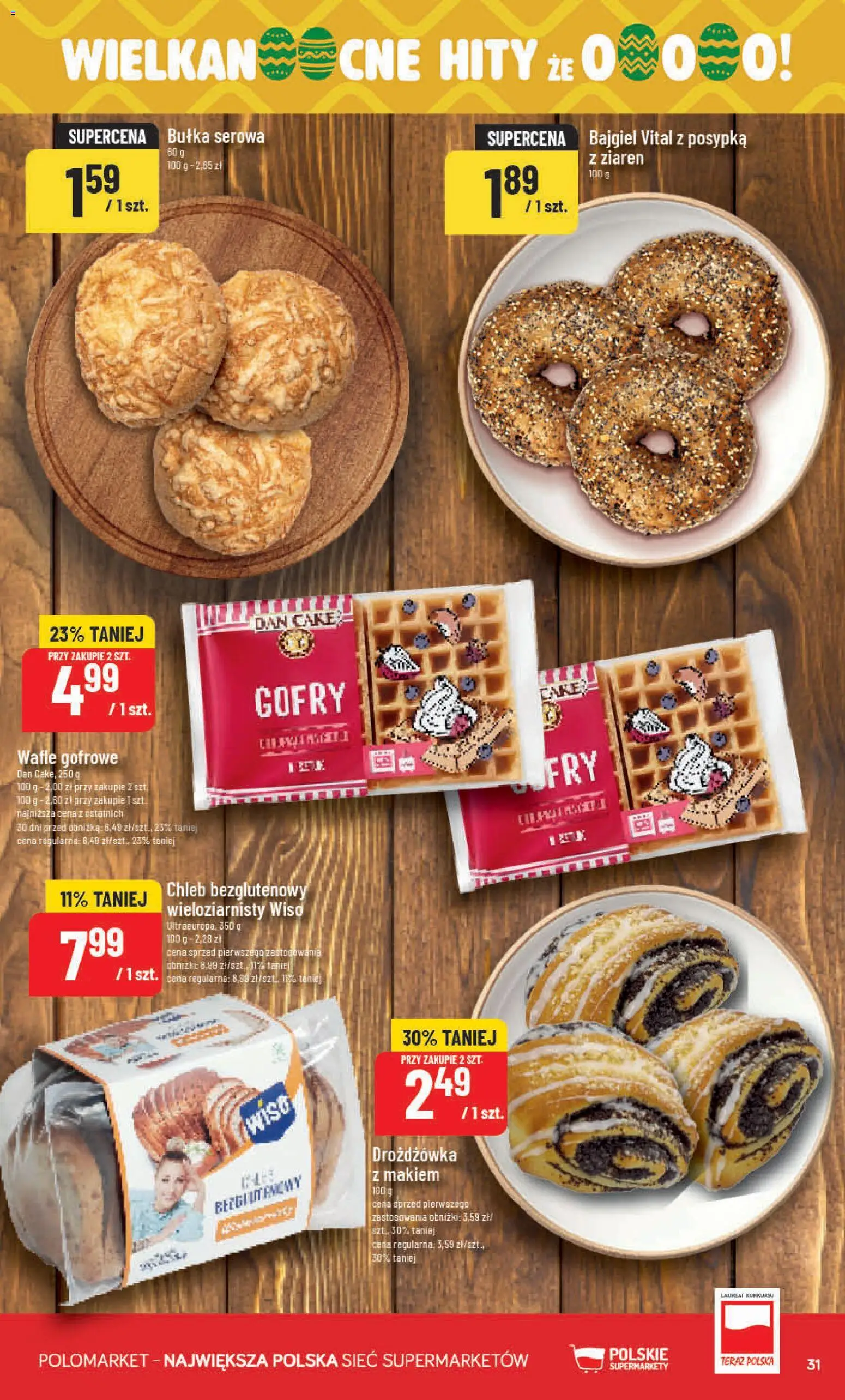 POLOmarket gazetka od 11.03.2026 | Strona: 31 | Produkty: Wafle, Bułka, Chleb, Chleb bezglutenowy
