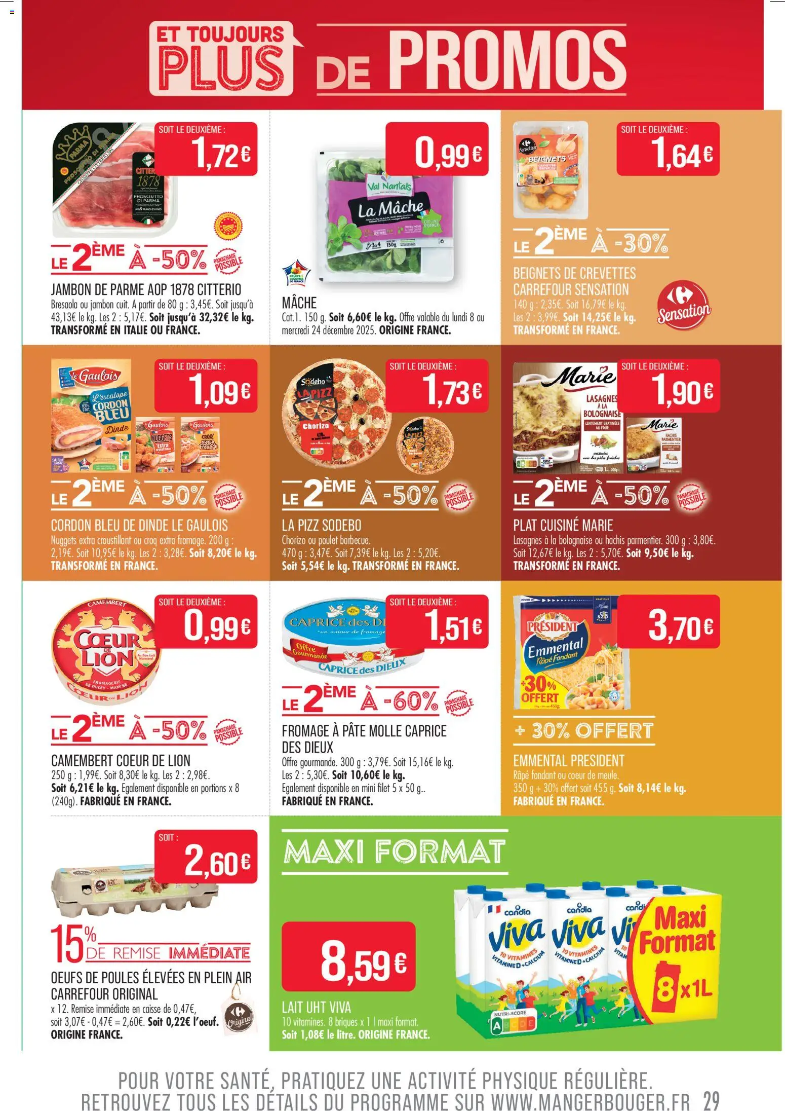 {H1} | Page: 29 | Produits: Mâche, Crevettes, Œufs, Camembert