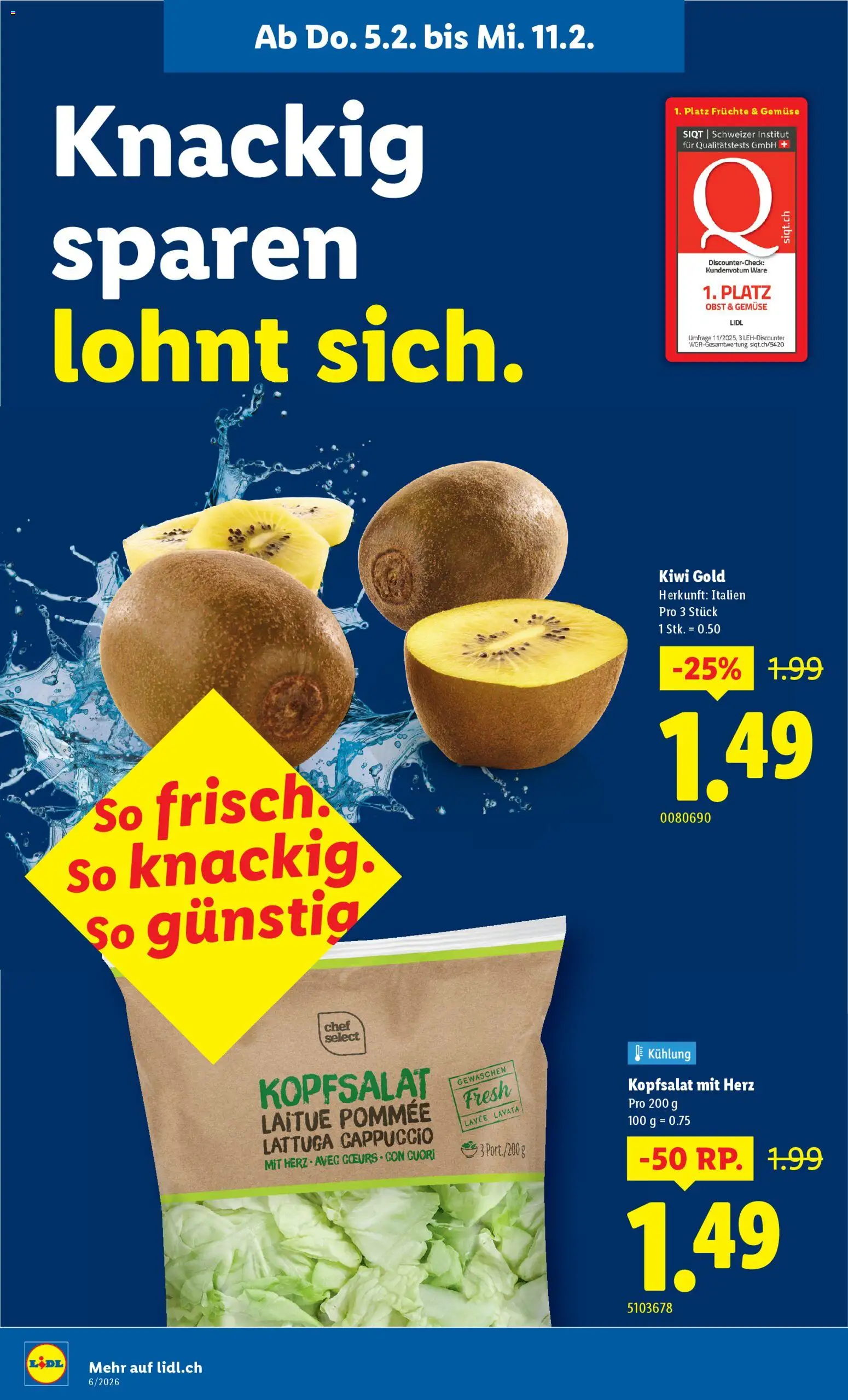 Lidl Aktionen – gültig ab 05.02.2026 | Seite: 4 | Produkte: Gemüse, Kiwi, Früchte