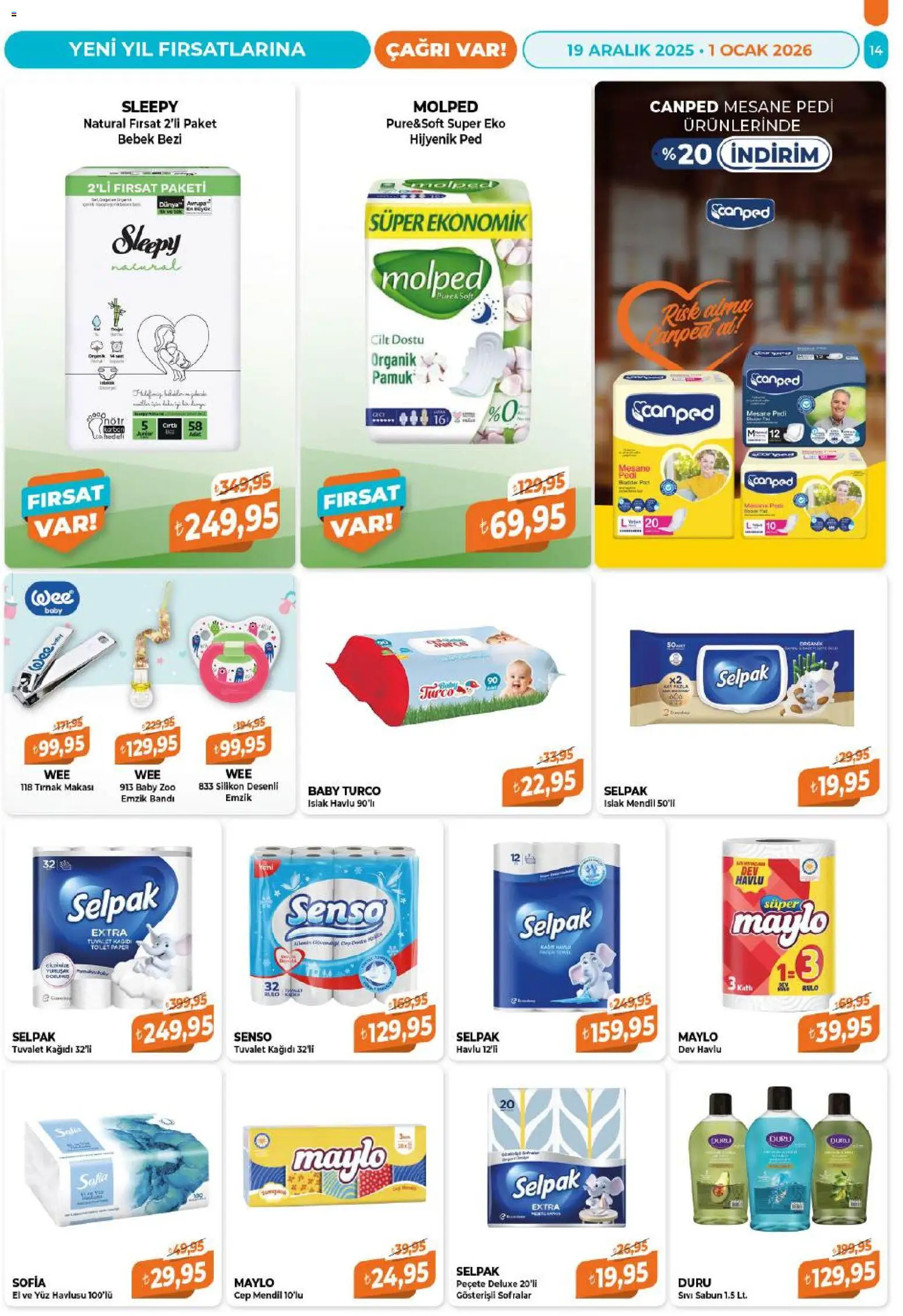 Çağrı Market Katalog - 19.12.2025 tarihinden itibaren geçerlidir | Sayfa: 14 | Ürünler: Tuvalet, Mendil, Tuvalet kağıdı, Yüz havlusu