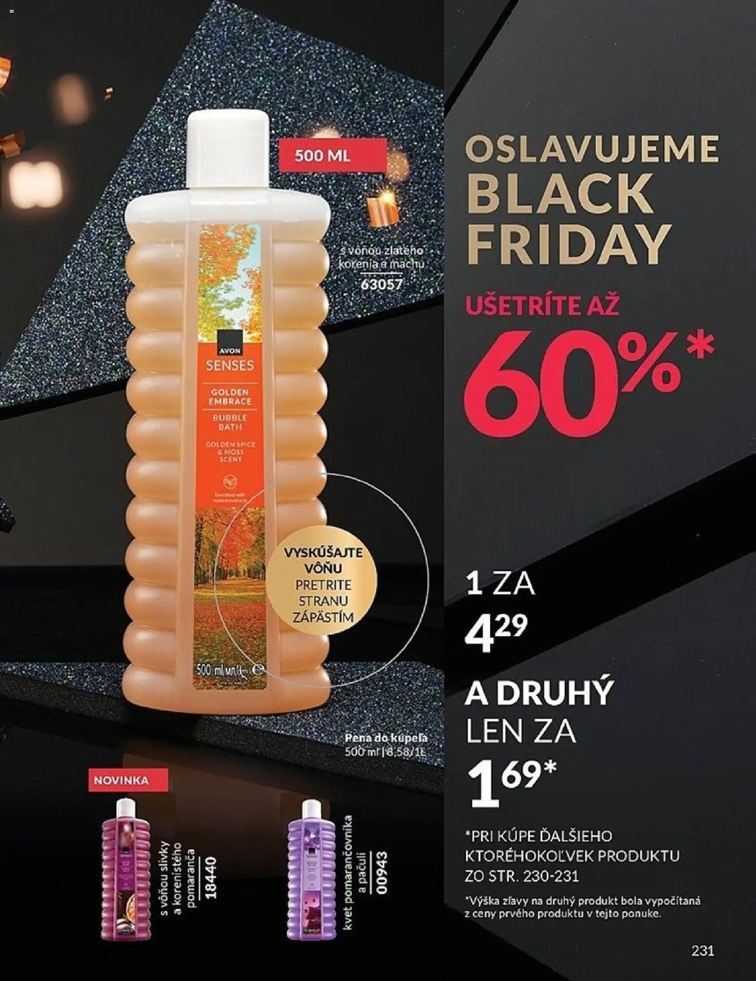 Nové Avon akcie – leták je platný od 01.11.2025 | Strana: 231 | Produkty: Pena do kúpeľa, Slivky