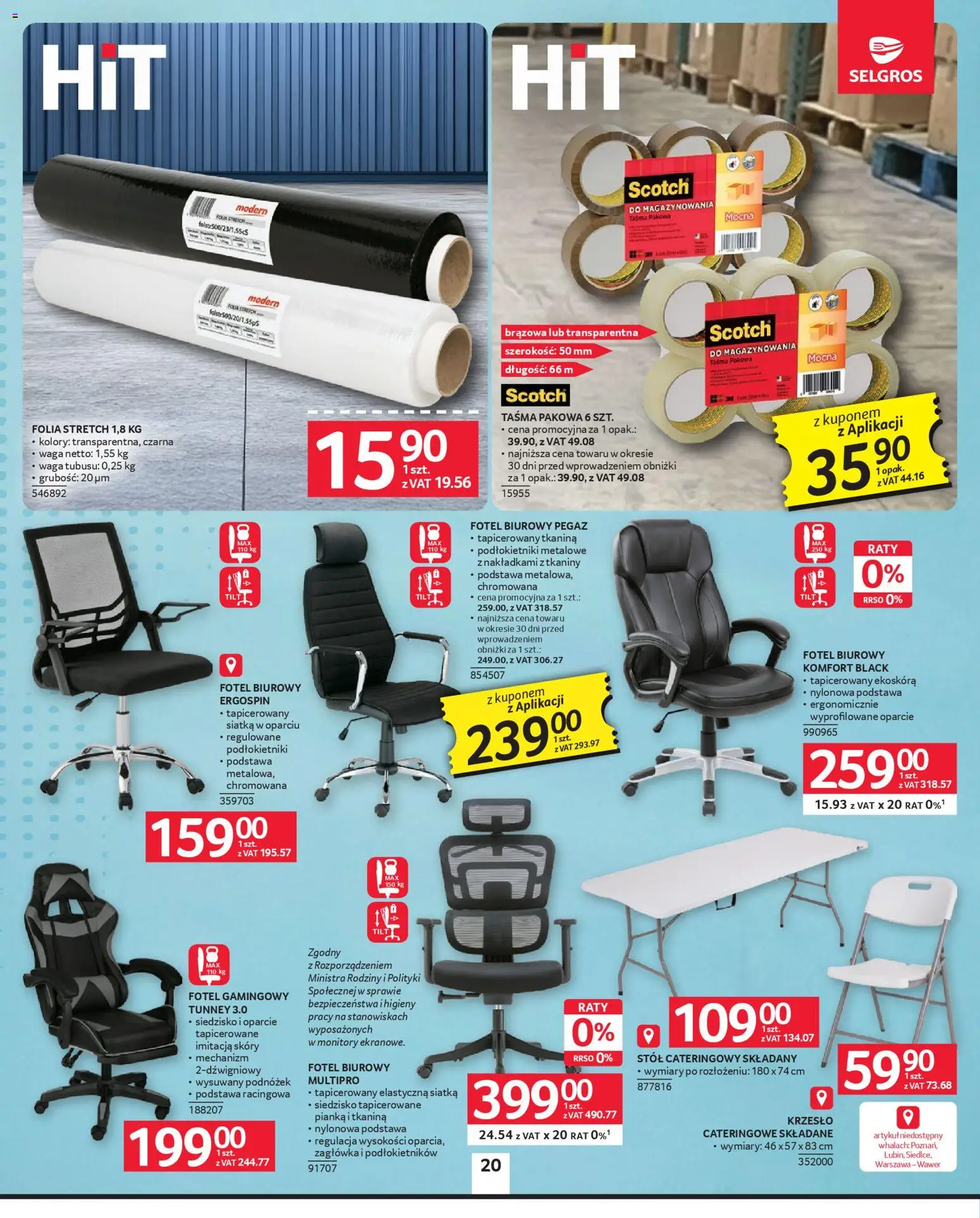 Selgros cash&carry gazetka - Oferta przemysłowa od 23.04.2026 | Strona: 22 | Produkty: Waga, Fotel, Stół, Siatka