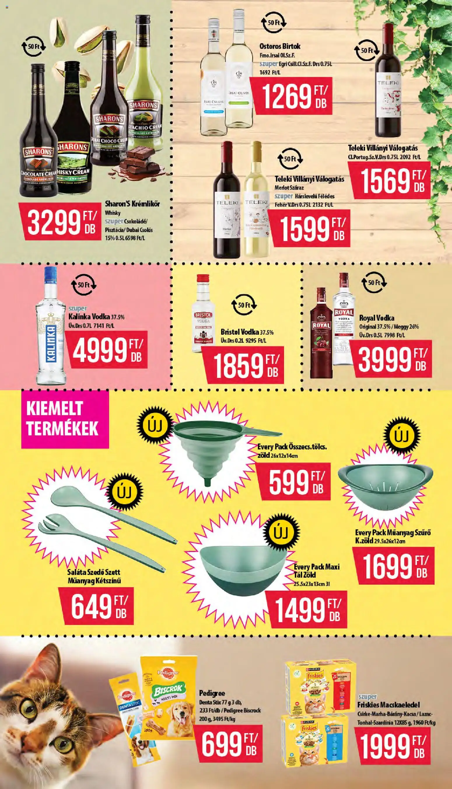 COOP akciós ujság - amely érvényes a következő dátumtól: 12.02.2026 | Oldal: 10 | Termékek: Macskaeledel, Krémlikőr, Vodka, Saláta