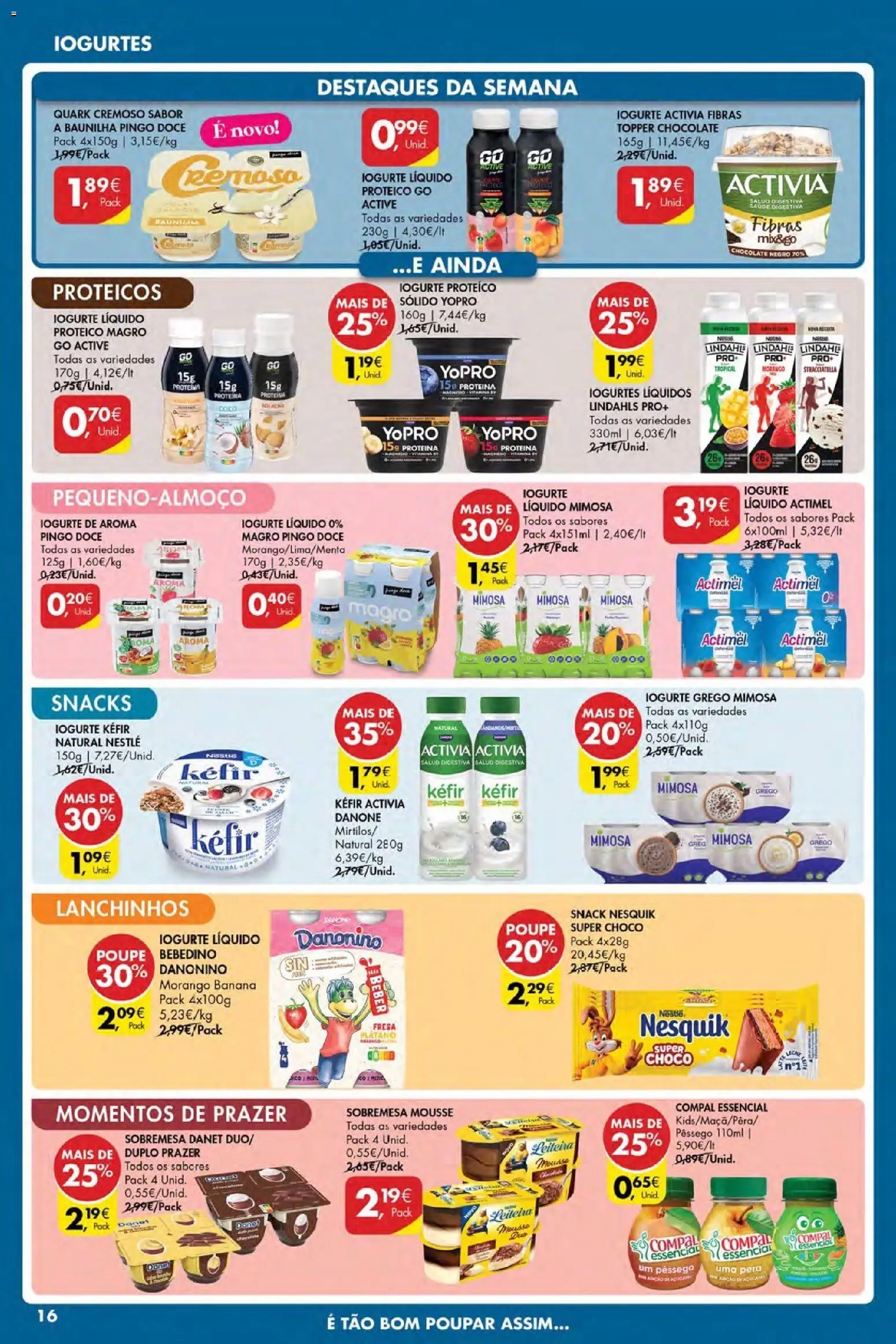 Pingo Doce Poupe Esta Semana Açores │ válido de 19.03.2026 | Página: 16 | Produtos: Banana, Iogurte, Iogurte liquido, Proteina