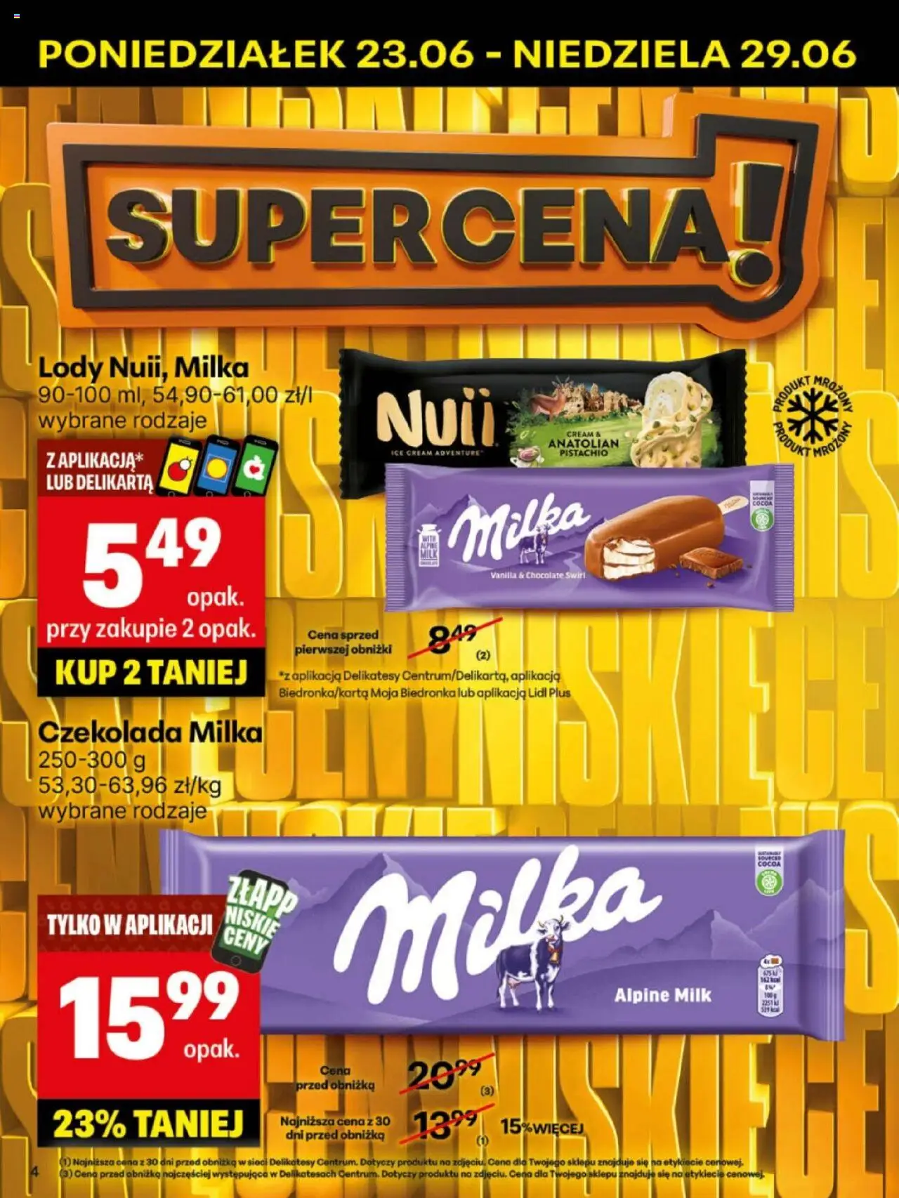Delikatesy Centrum Gazetka - Sklepy Własne od 23.06.2025 | Strona: 4 | Produkty: Czekolada milka, Milka, Delikatesy, Czekolada