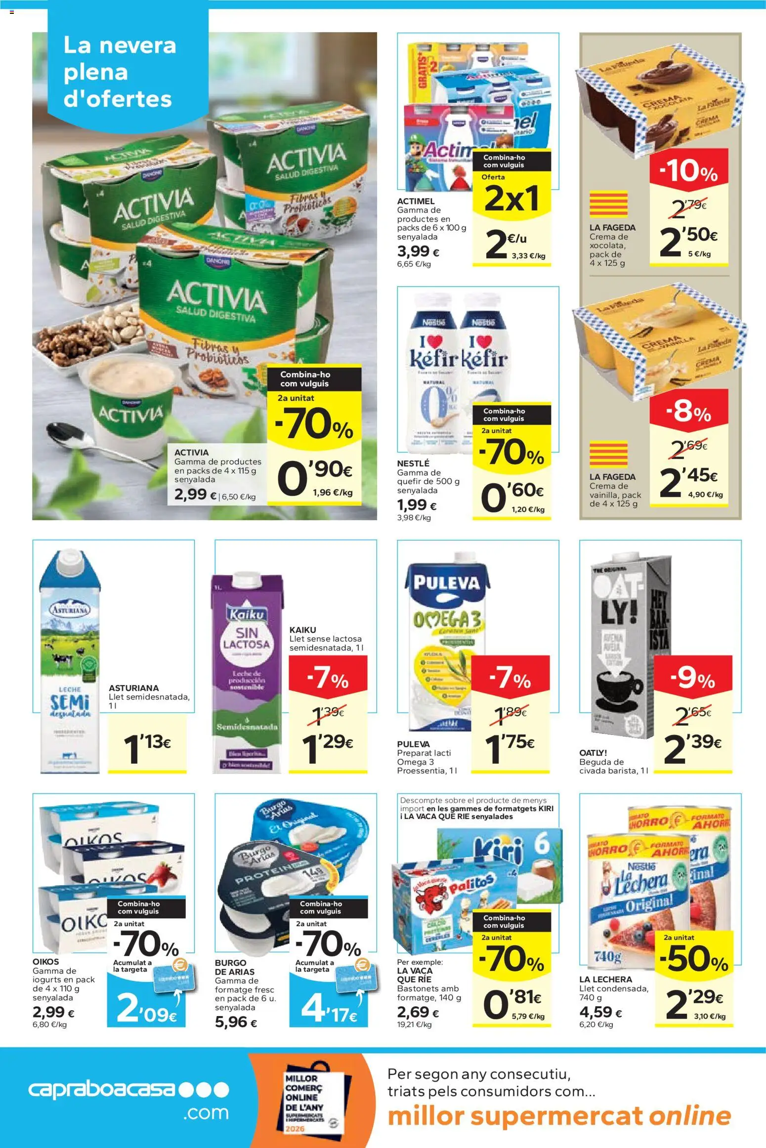 Caprabo folleto │ válido desde el 05.01.2026 | Página: 12 | Productos: Δοχείο φοντί, Leche, Crema, Nevera